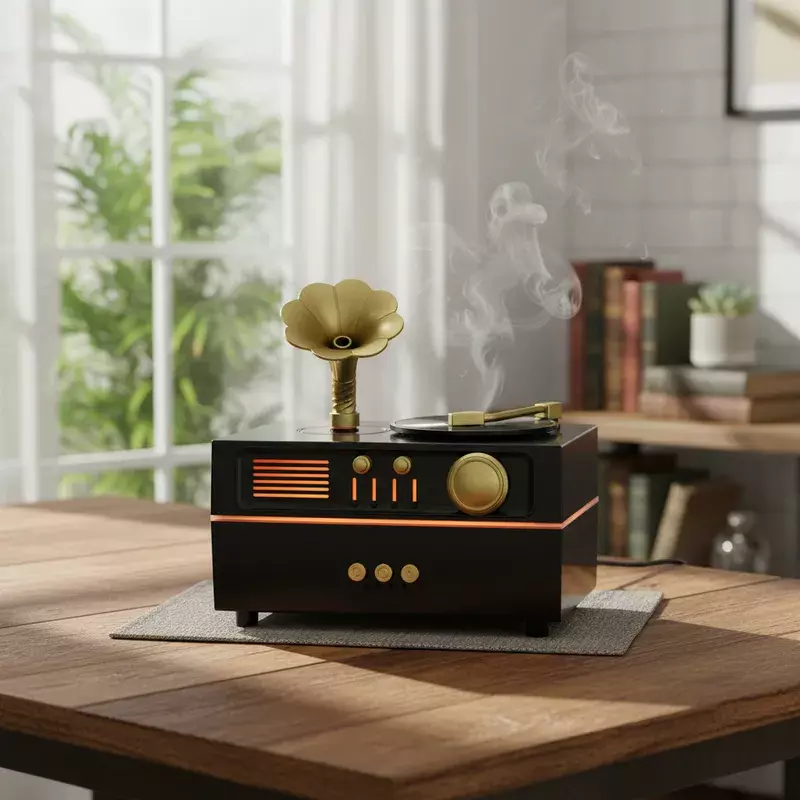 Humidificador Ultrasonico Bluetooth Toca Disco 160 Ml bronze-3