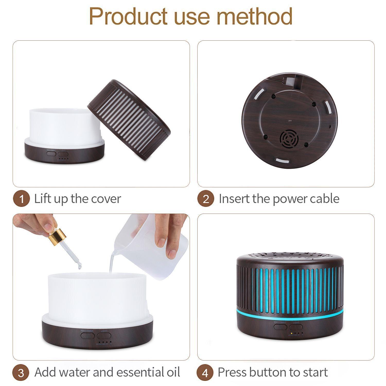 Humidificador Ultrasonico Bluetooth Musica Aromas Esenciales cafe oscuro-3