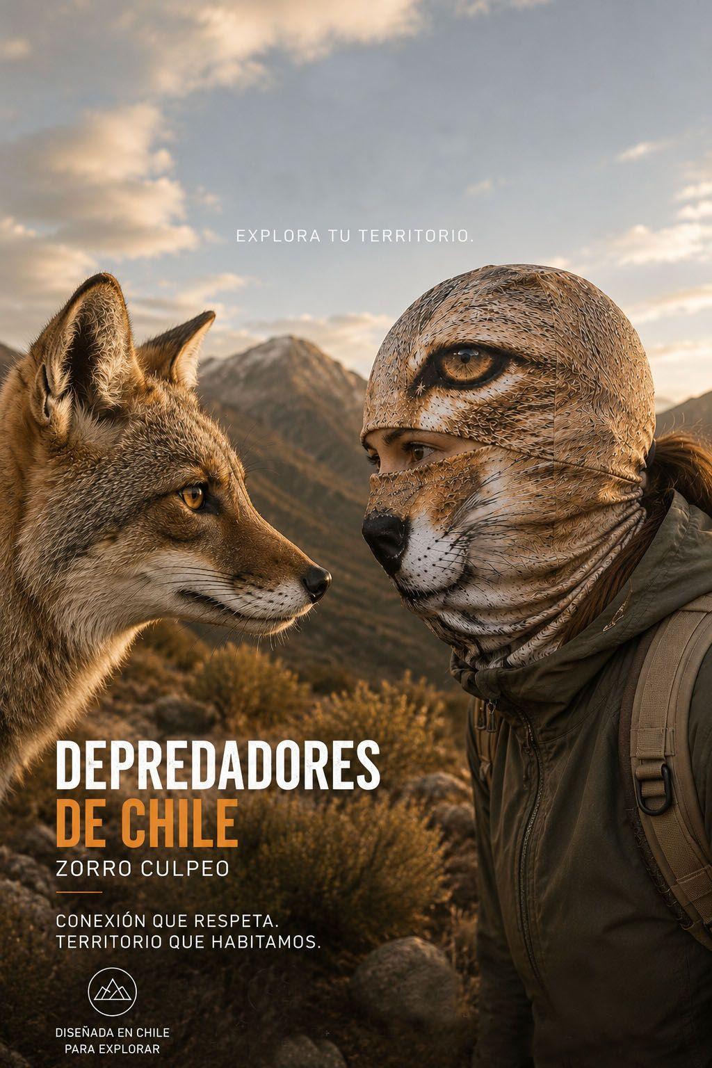 Balaclava Técnica TRAMA Zorro Culpeo Fauna Nativa de Chile-5