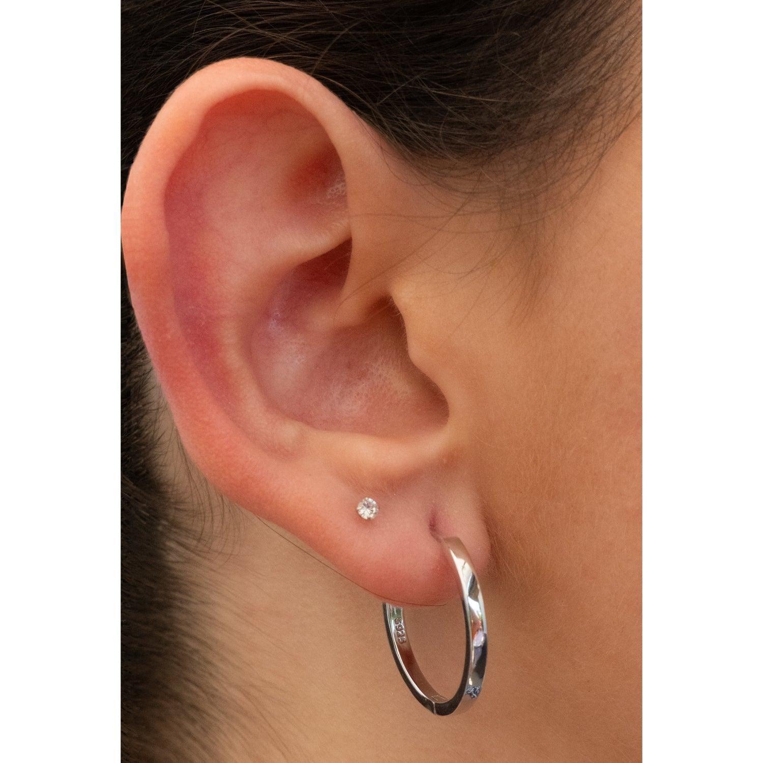 Argollas Lisas Silver 23mm - Azul Zafira-3