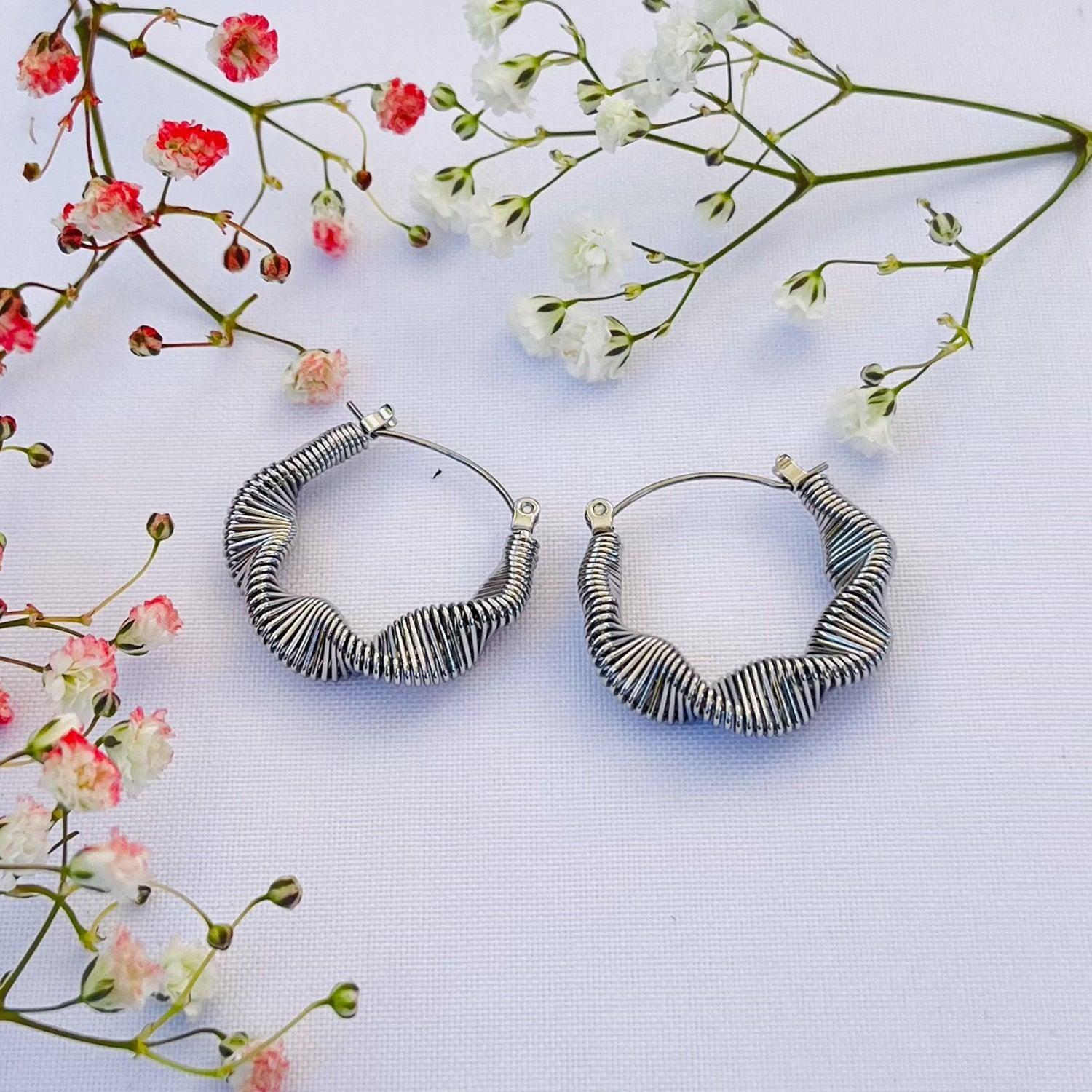 Argollas Enroscada Silver - Azul Zafira-1