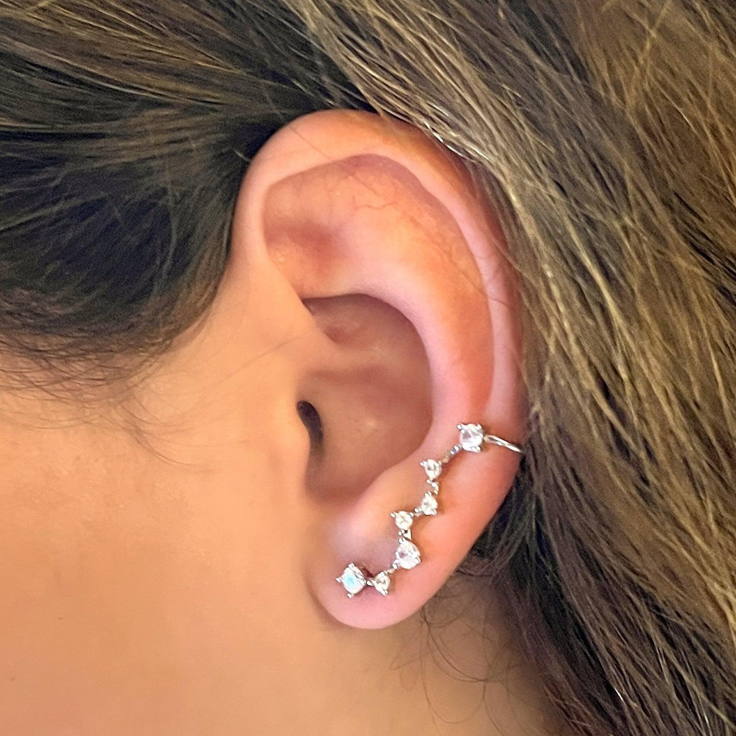 Aro Constelación para mujer, Plata 925 y cristales - Azul Zafira-3