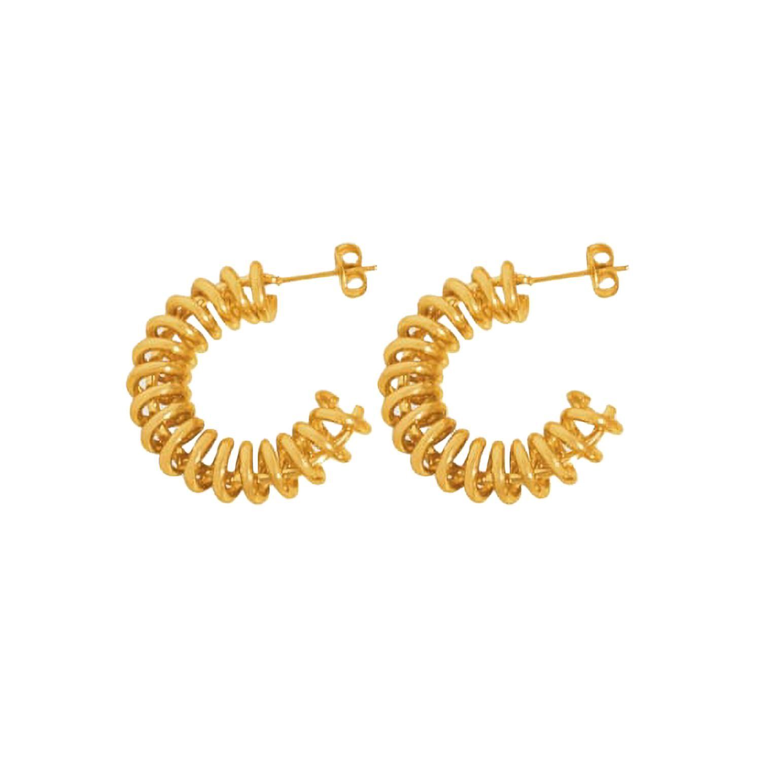 Argollas Espiral Gold - Azul Zafira-0