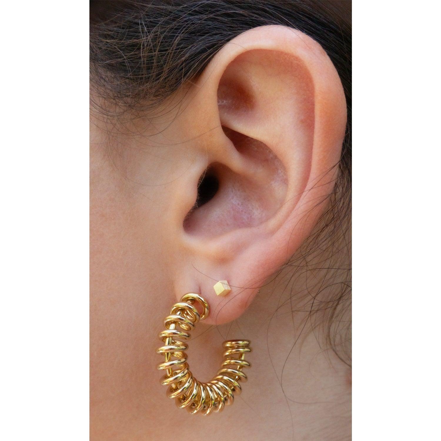 Argollas Espiral Gold - Azul Zafira-3
