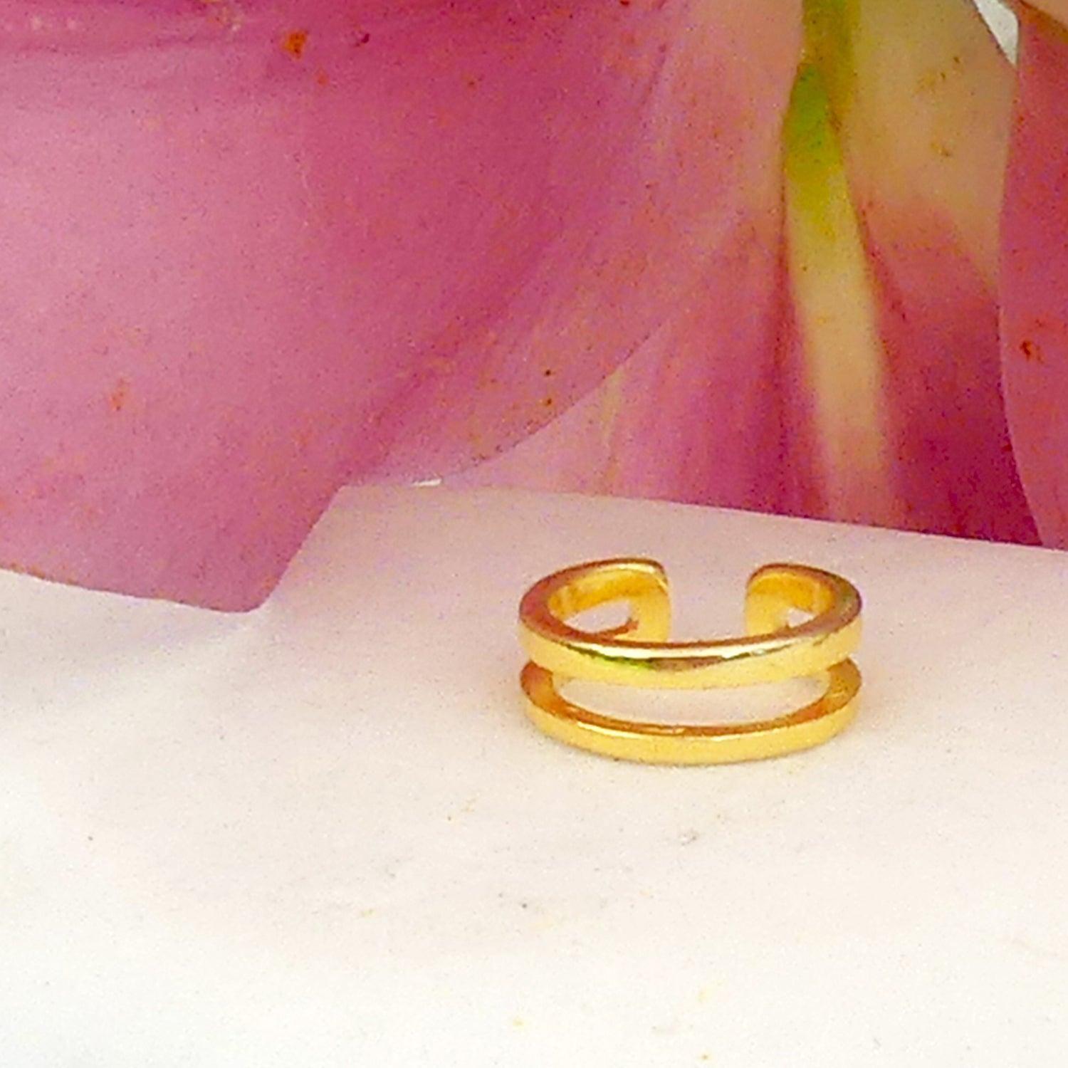 Earcuff Doble Gold - Azul Zafira-3