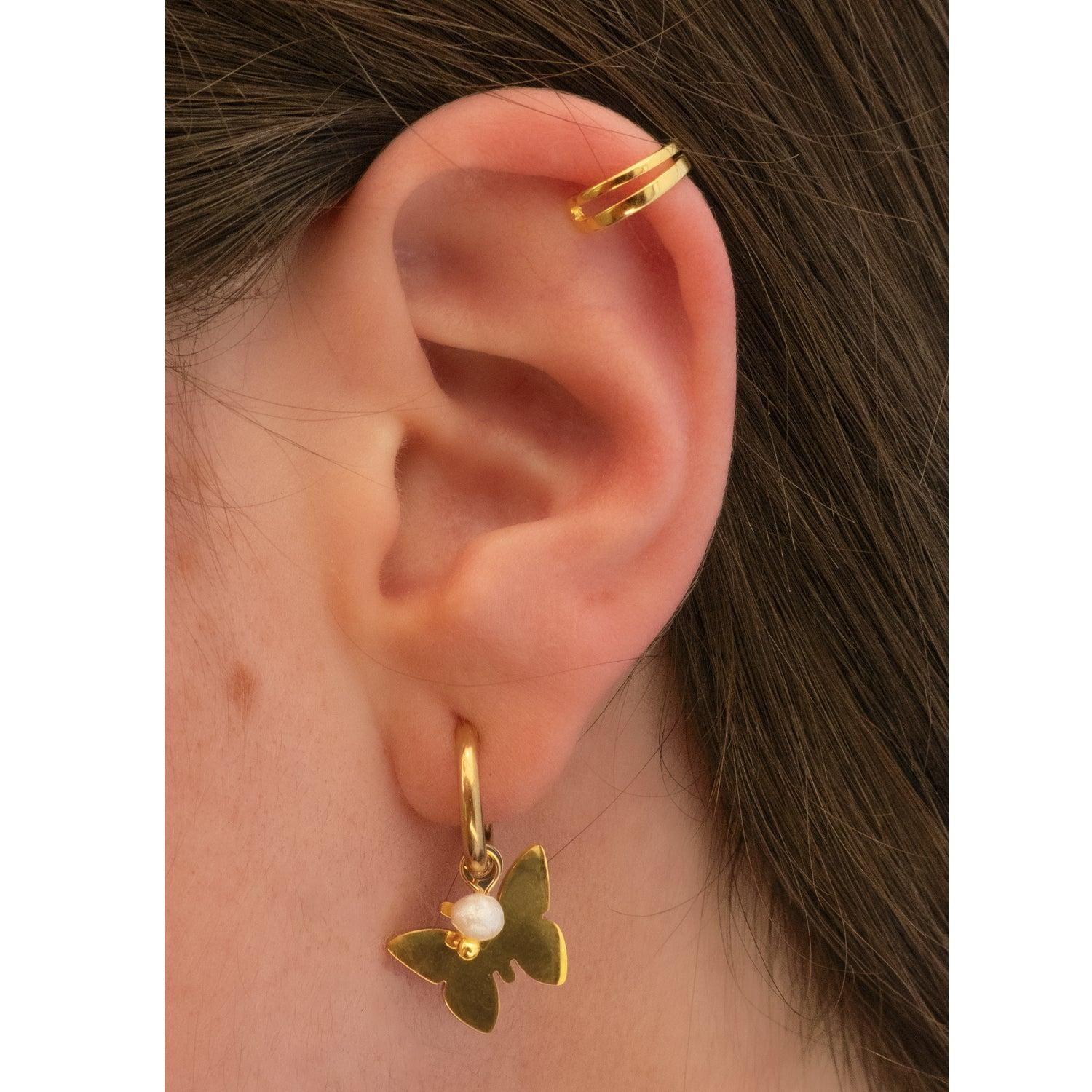 Earcuff Doble Gold - Azul Zafira-4