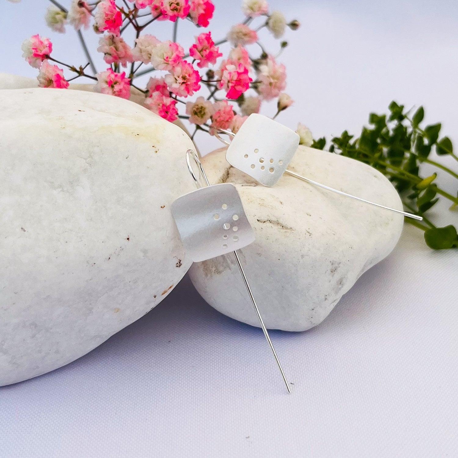 Aros Geométricos Silver - Plata 925 - Azul Zafira-1