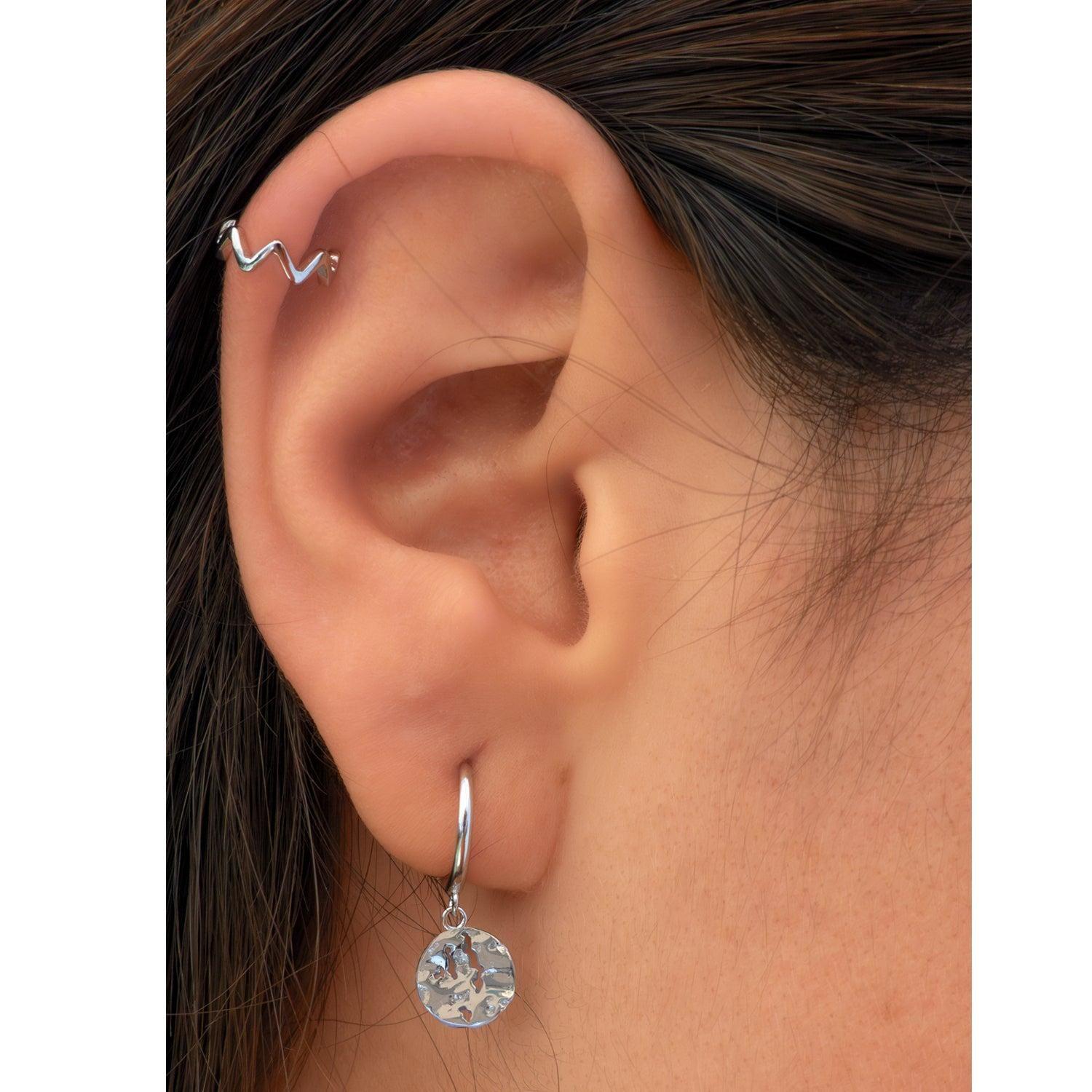 Earcuff Zig Zag Silver - Azul Zafira-3