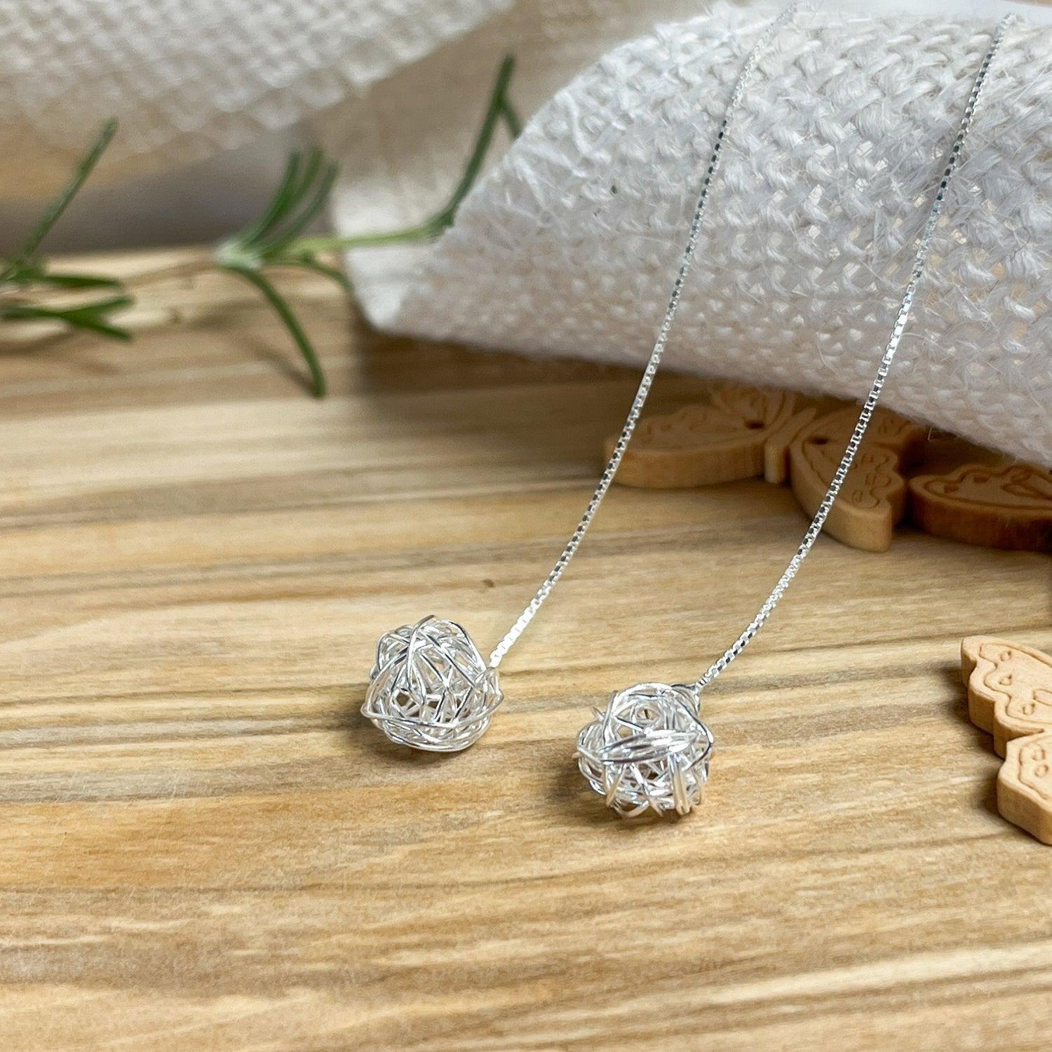 Conjunto collar y aros Nido - Plata 925 - Azul Zafira-3