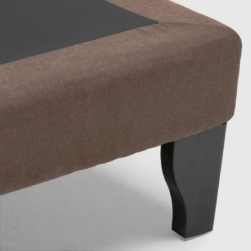 Base Europea para cama 1.5 plazas 105x190cm Felpa Marrón-3