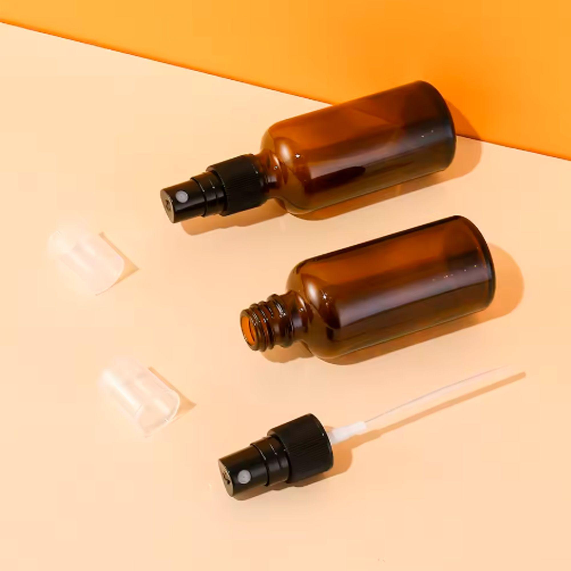 Set 24 Frasco Vidrio Ambar Valvula Spray Esencia 15ml-2