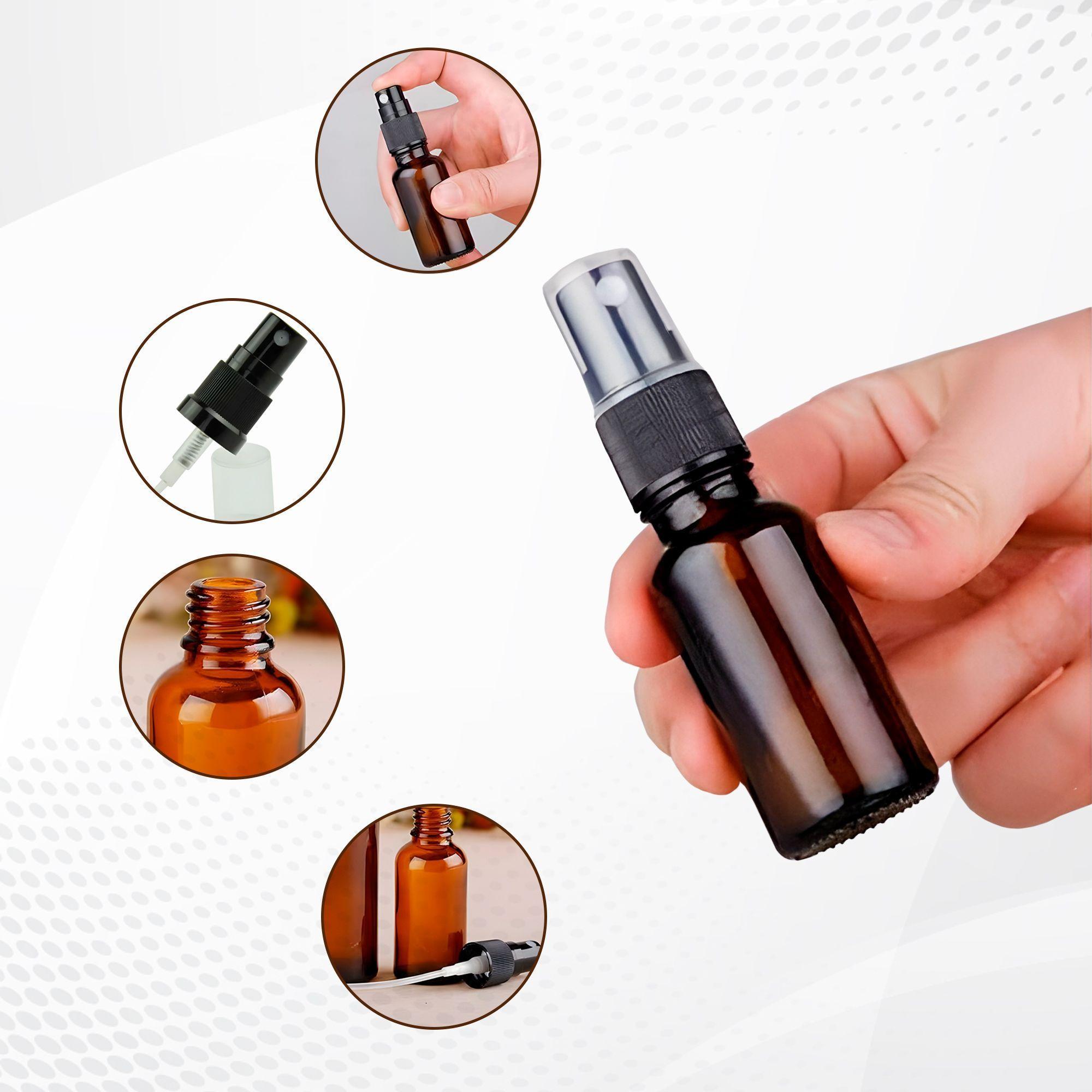 Set 24 Frasco Vidrio Ambar Valvula Spray Esencia 15ml-3