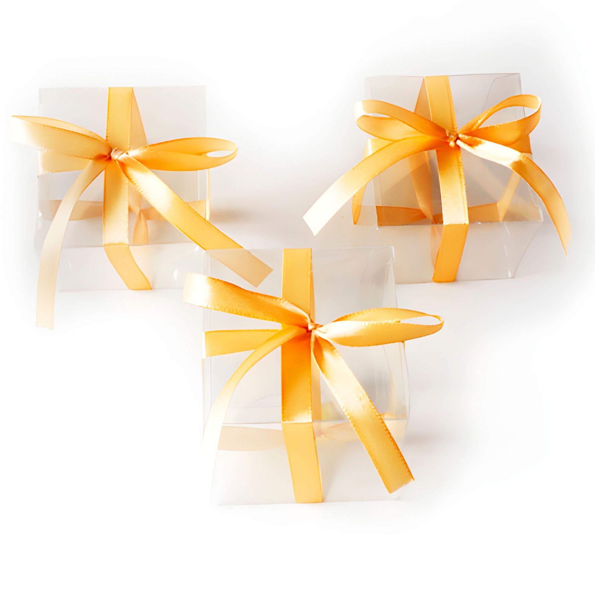 Cajas Regalo Plastico 50u Lazo Cinta Souvenirs Dulces 7cm-3