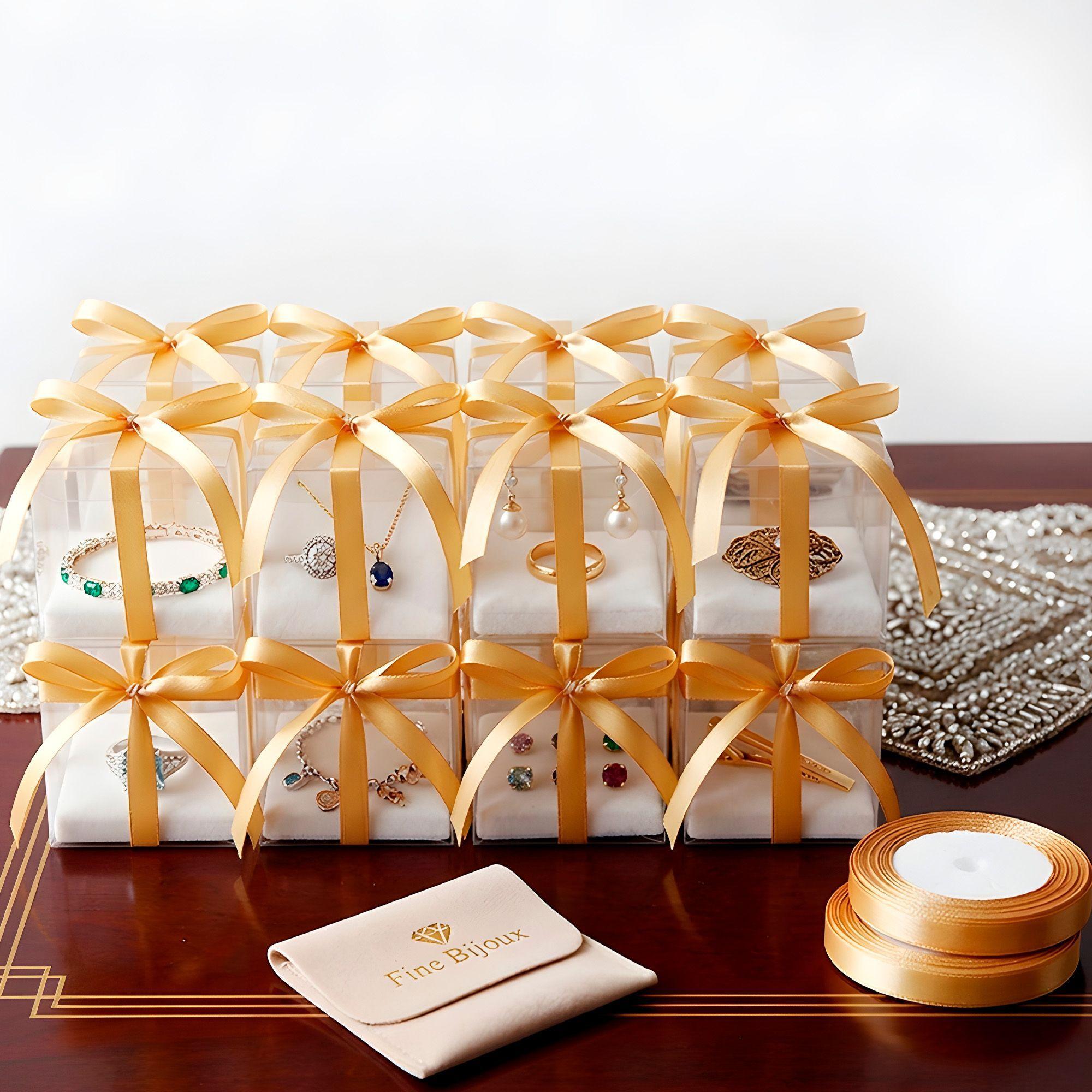 Cajas Regalo Plastico 50u Lazo Cinta Souvenirs Dulces 7cm-6