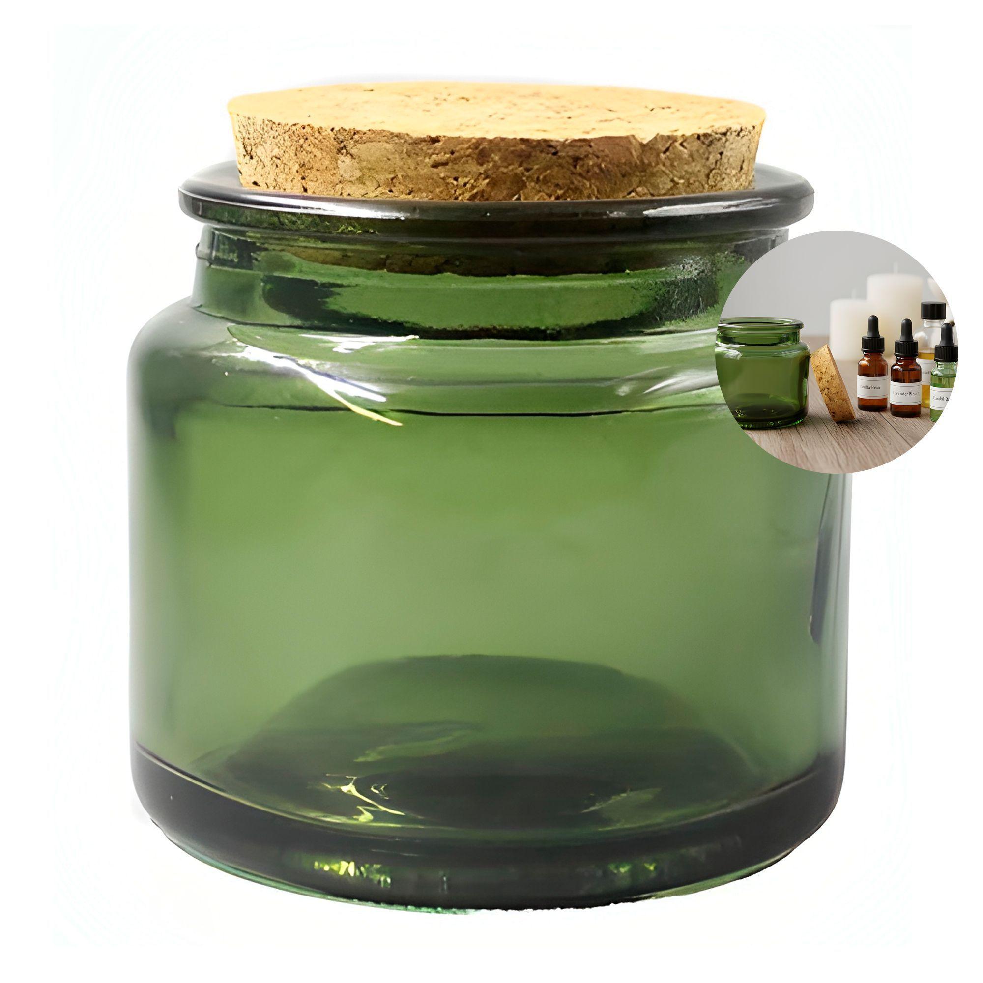 12 Frascos Porta Vela Vidrio Tapa De Corcho 100 Ml Colores-0
