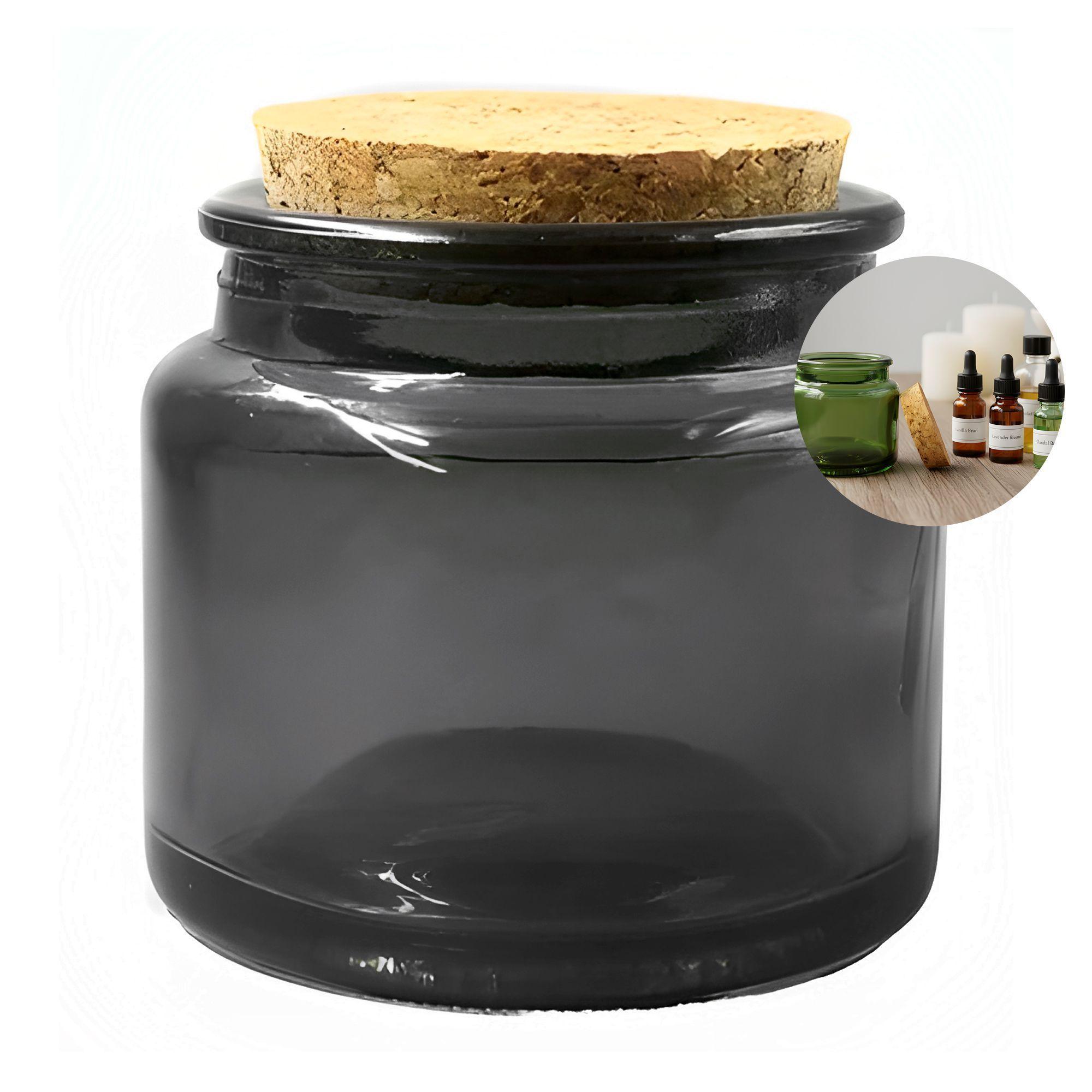 12 Frascos Porta Vela Vidrio Tapa De Corcho 100 Ml Colores-0
