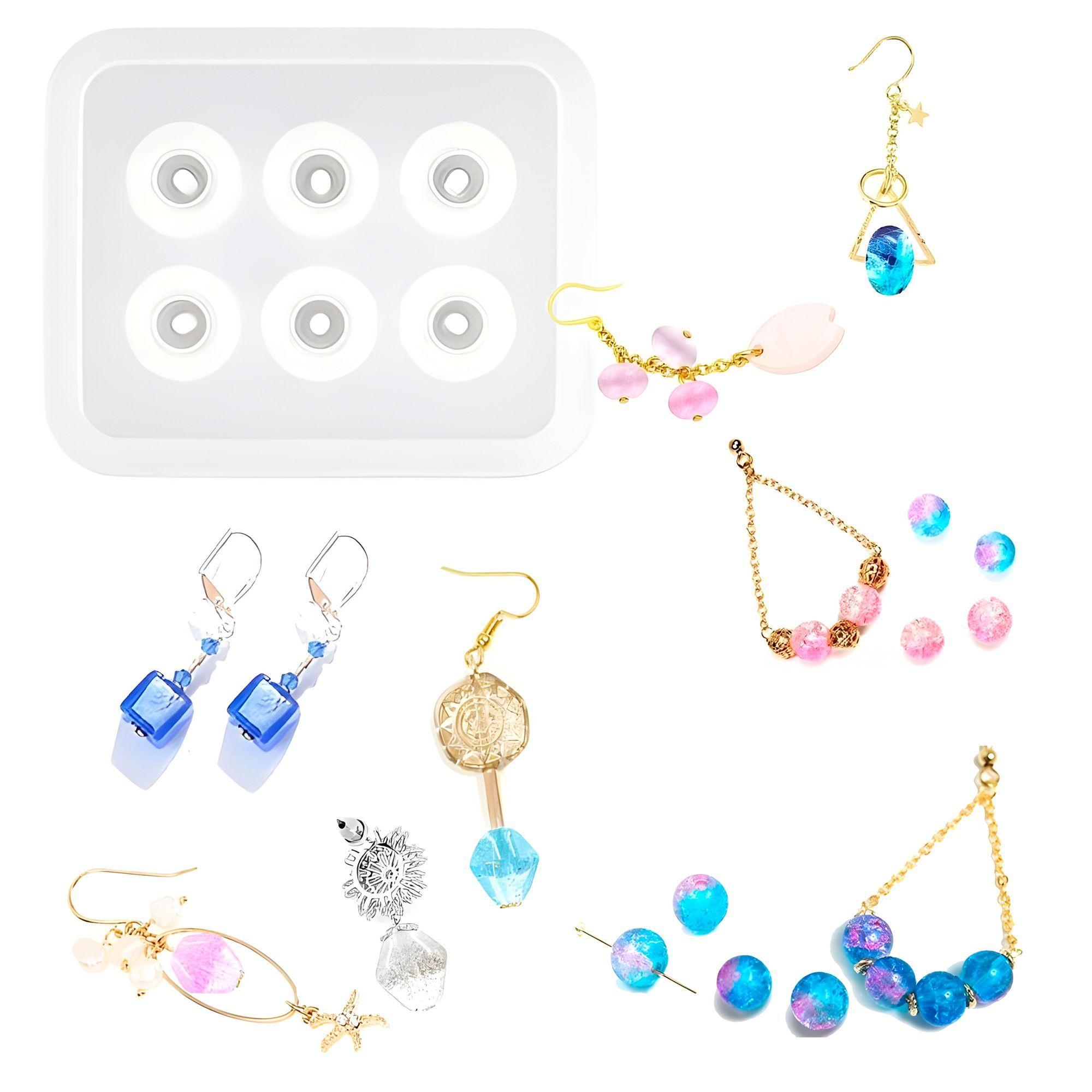 6 Moldes De Silicona Cuentas Para Pulseras Aros Resina Epoxy-0