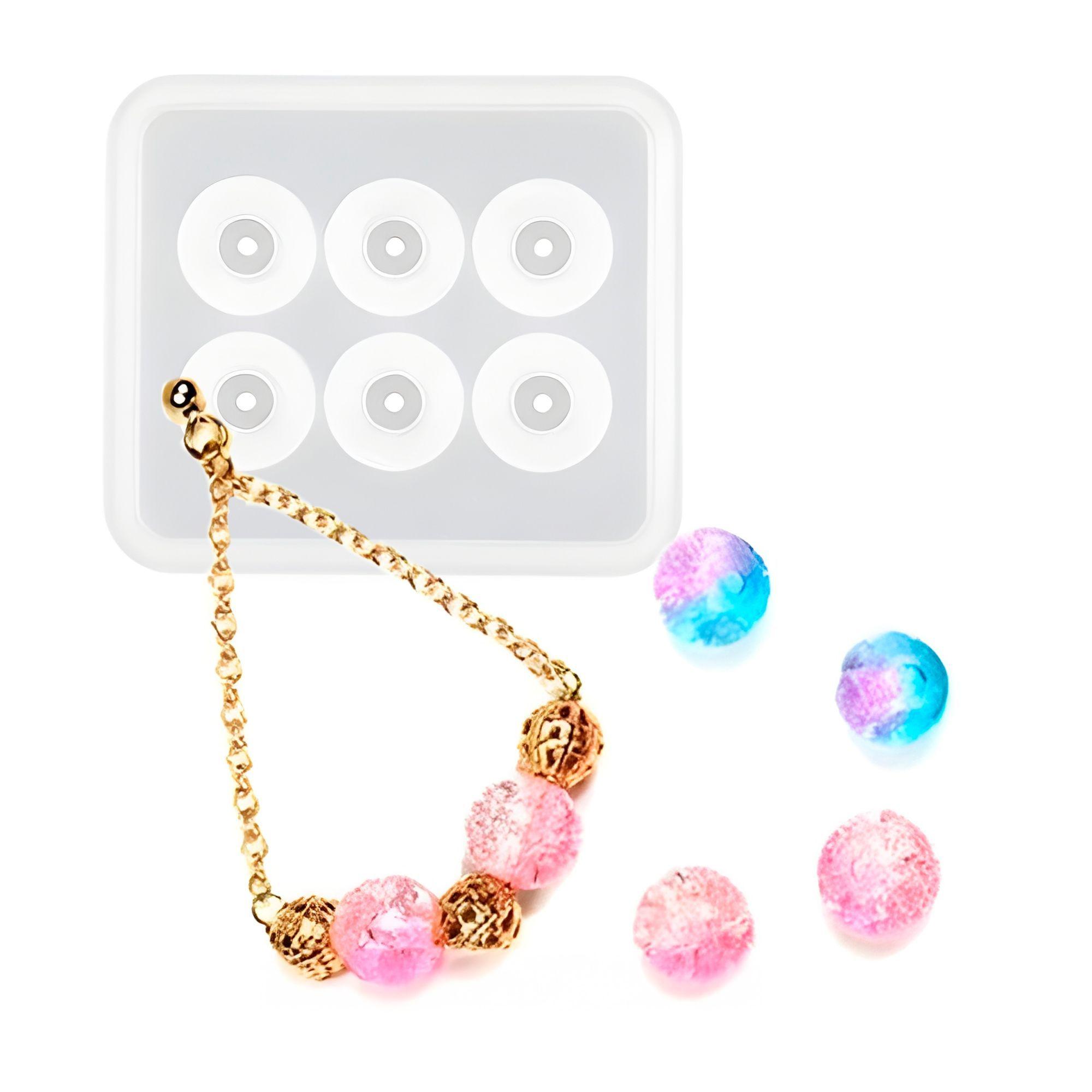 6 Moldes De Silicona Cuentas Para Pulseras Aros Resina Epoxy-4