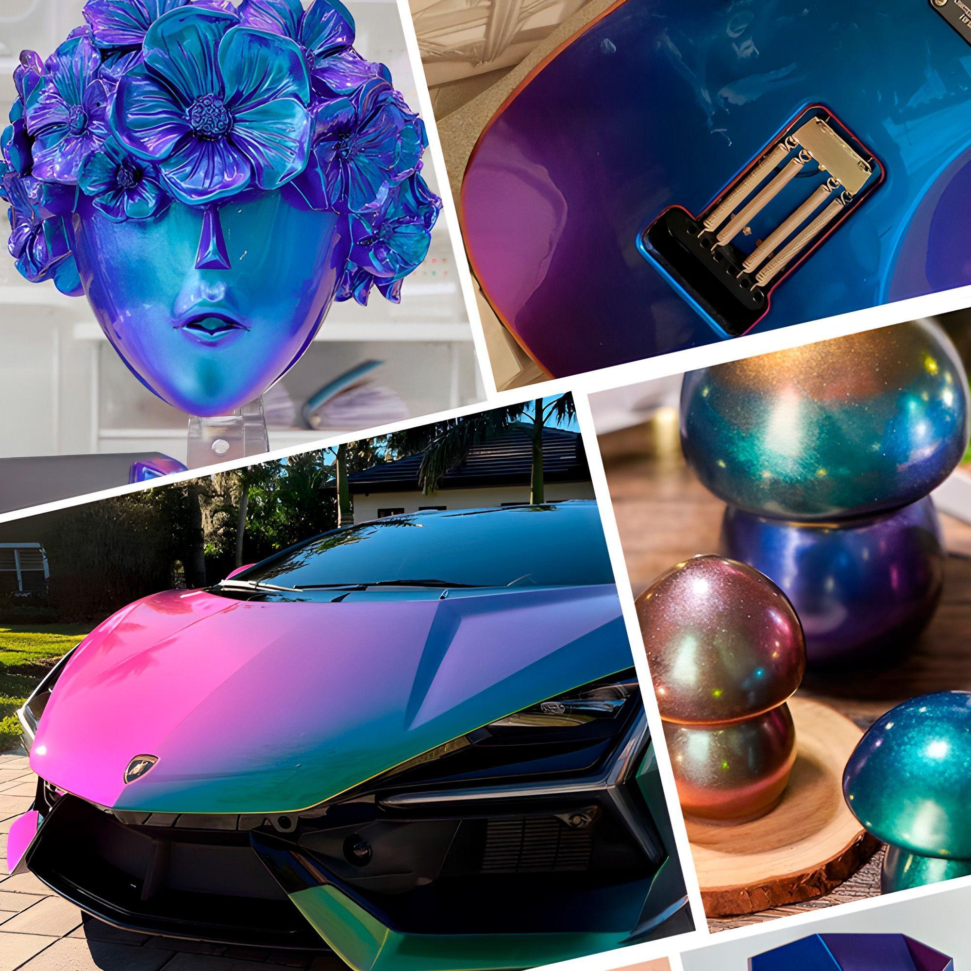 Pigmentos 4pcs Polvo Para Resina Purpurina Camaleon 3g-6