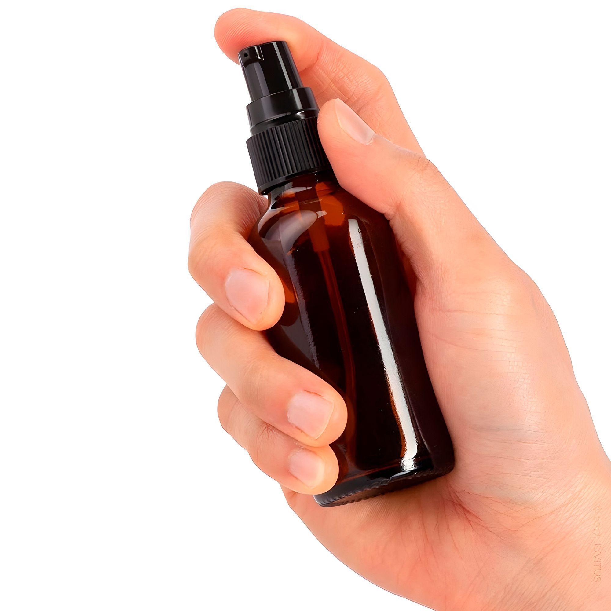 12 Frascos De Vidrio Ambar Valvula De Spray Esencial 240 Ml-1