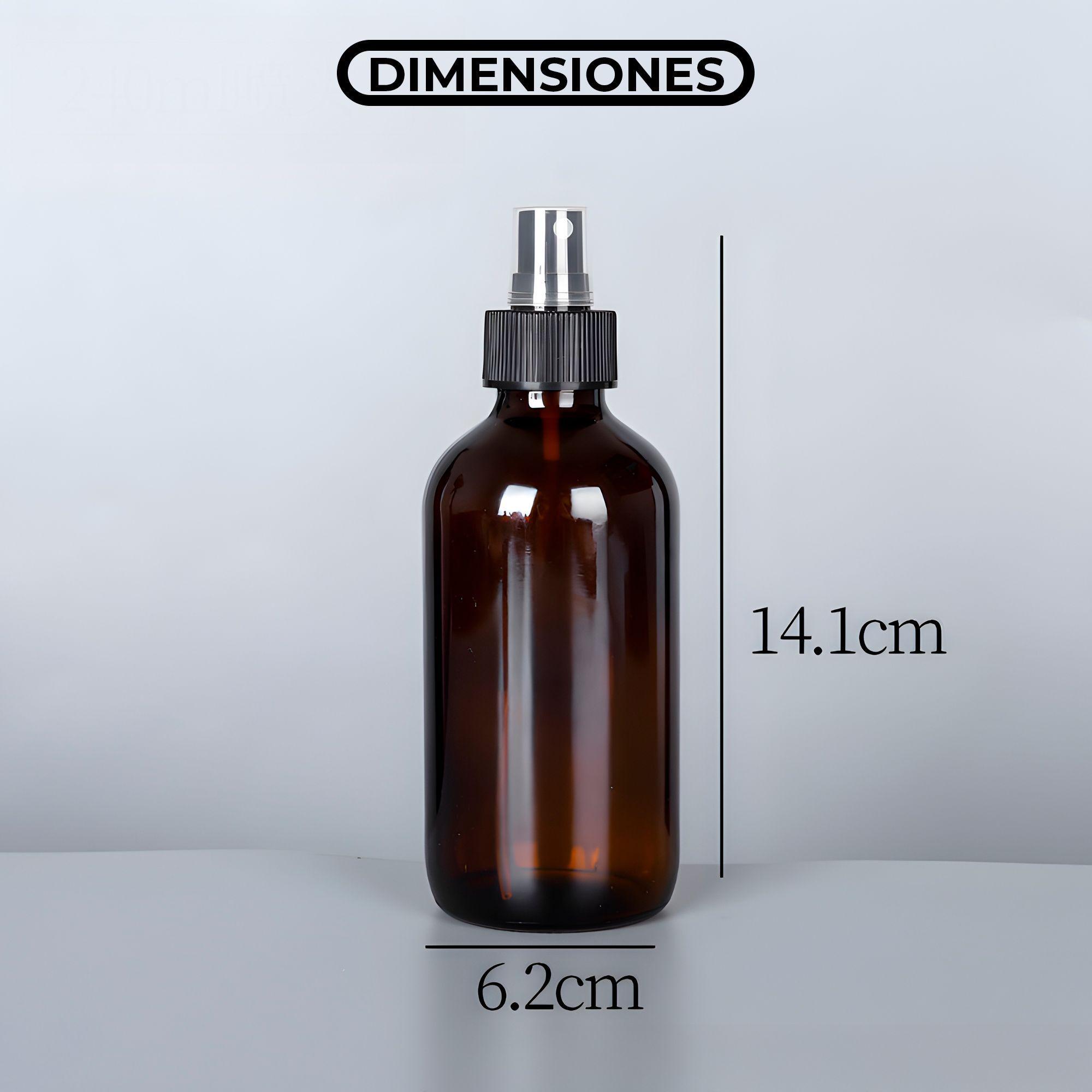 12 Frascos De Vidrio Ambar Valvula De Spray Esencial 240 Ml-5