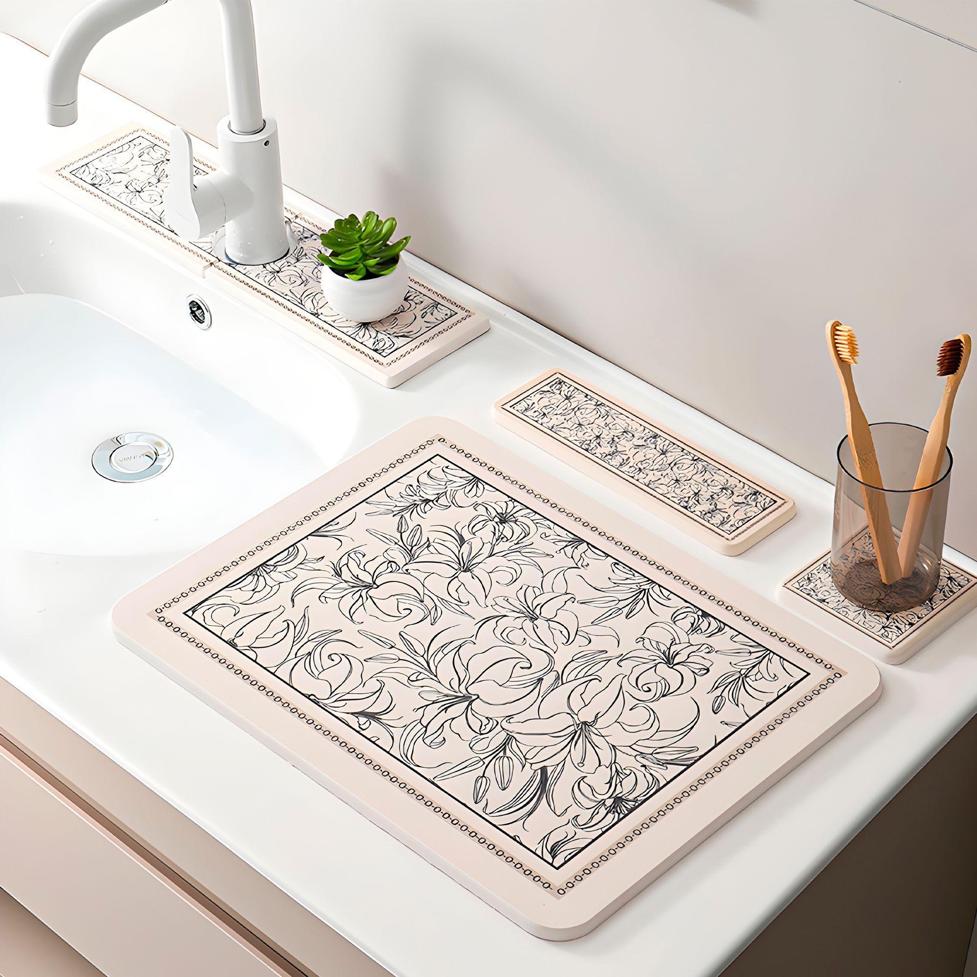 Base Baño Lavamanos Absorbente Diatomita 10x10cm-3