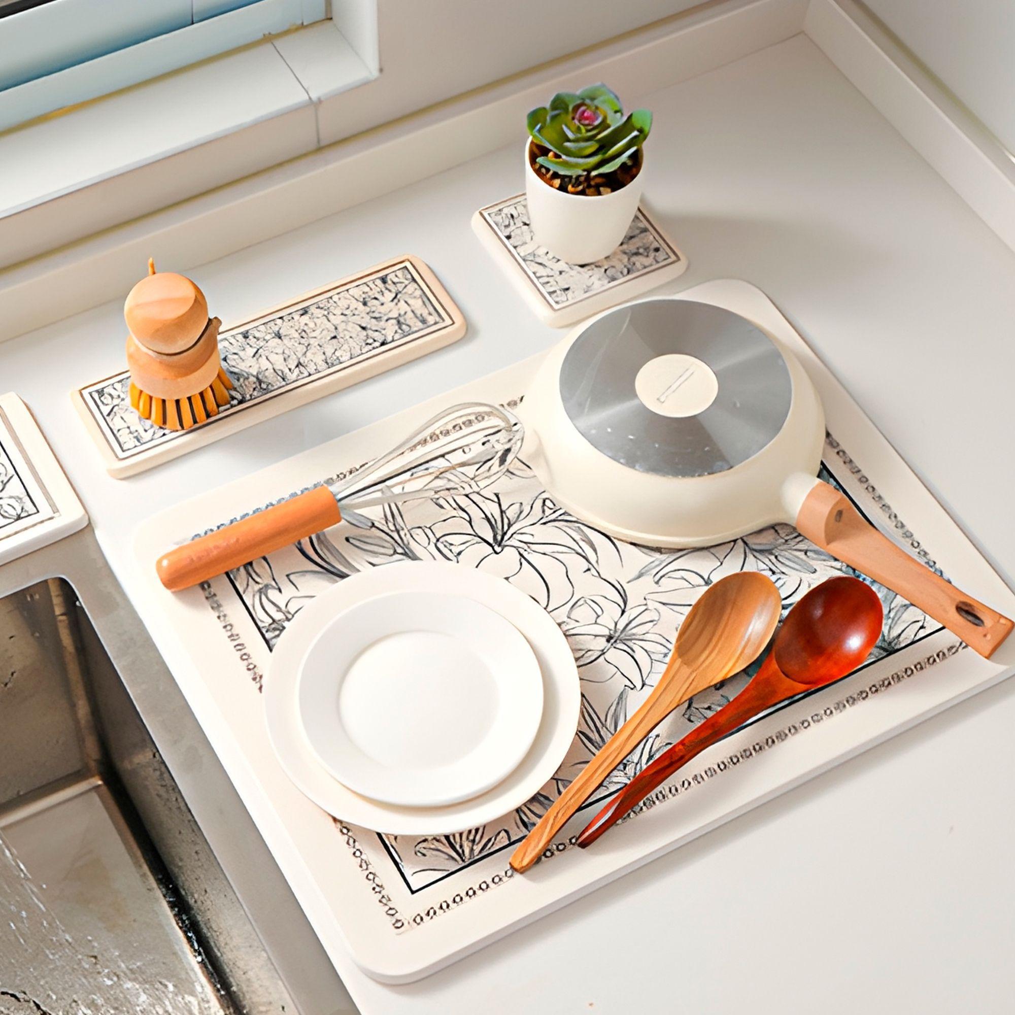 Base Baño Lavamanos Absorbente Diatomita 10x10cm-7