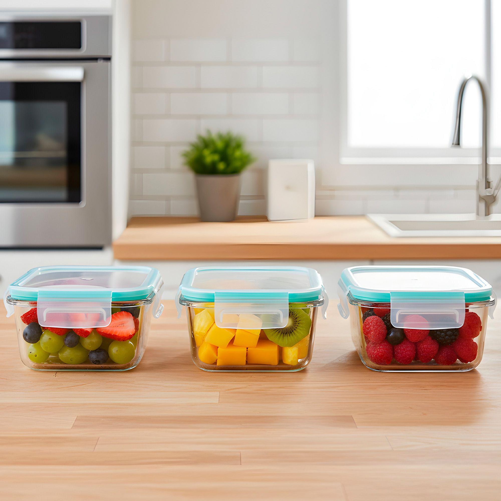 Set 3 Taper Contenedores Herméticos Vidrio Alimento 370 Ml-6