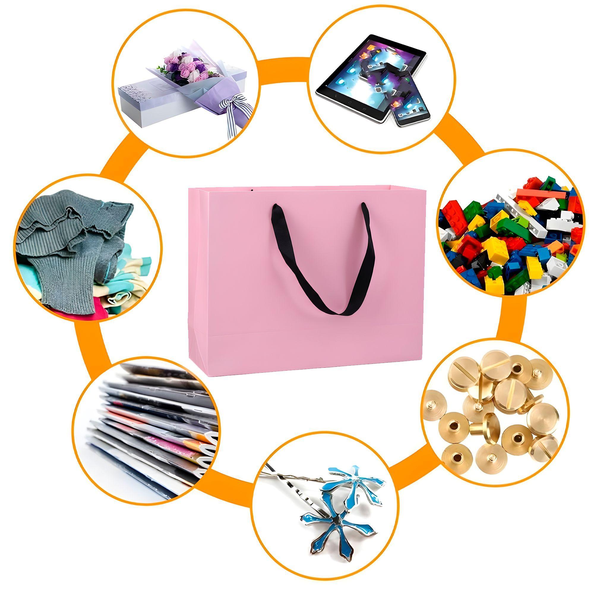 15 Bolsas Cartón Lujo Regalo Ecológicas Colores 32x25x11 Cm-1