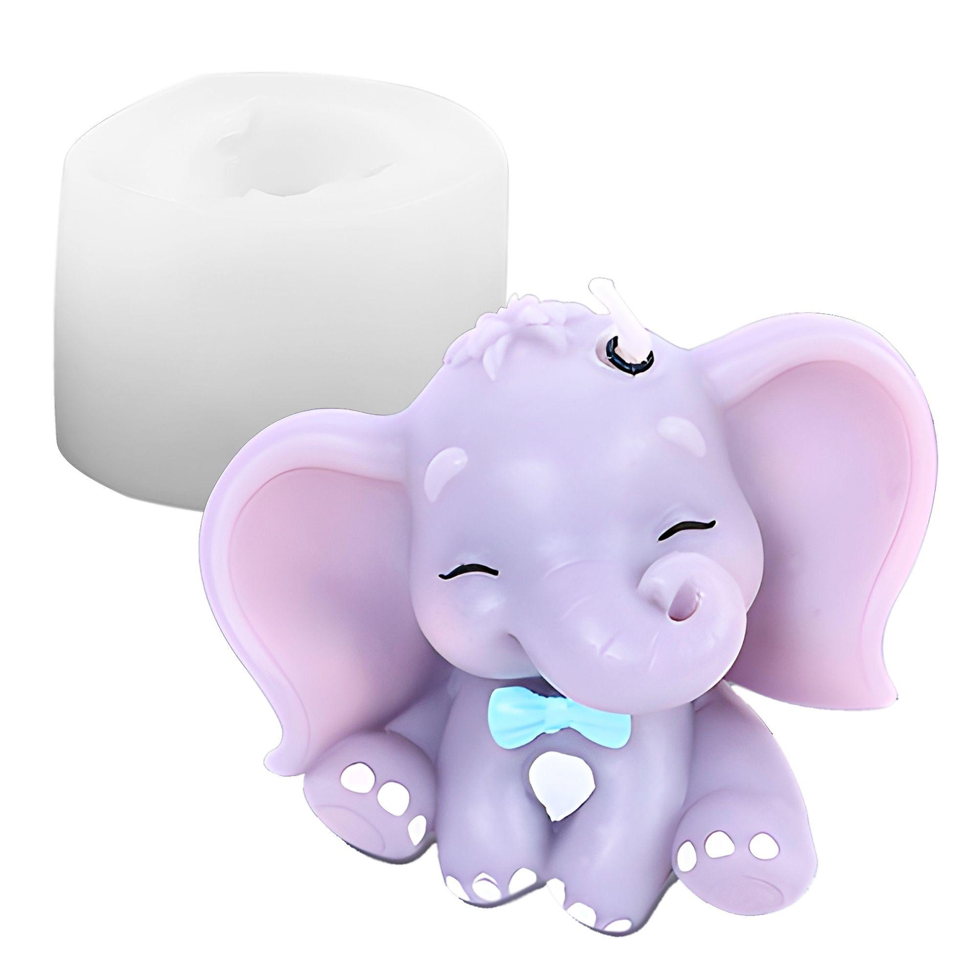 3 Moldes Silicona Velas Aroma Peque o Elefante 8 5 X 6 7 Cm-0