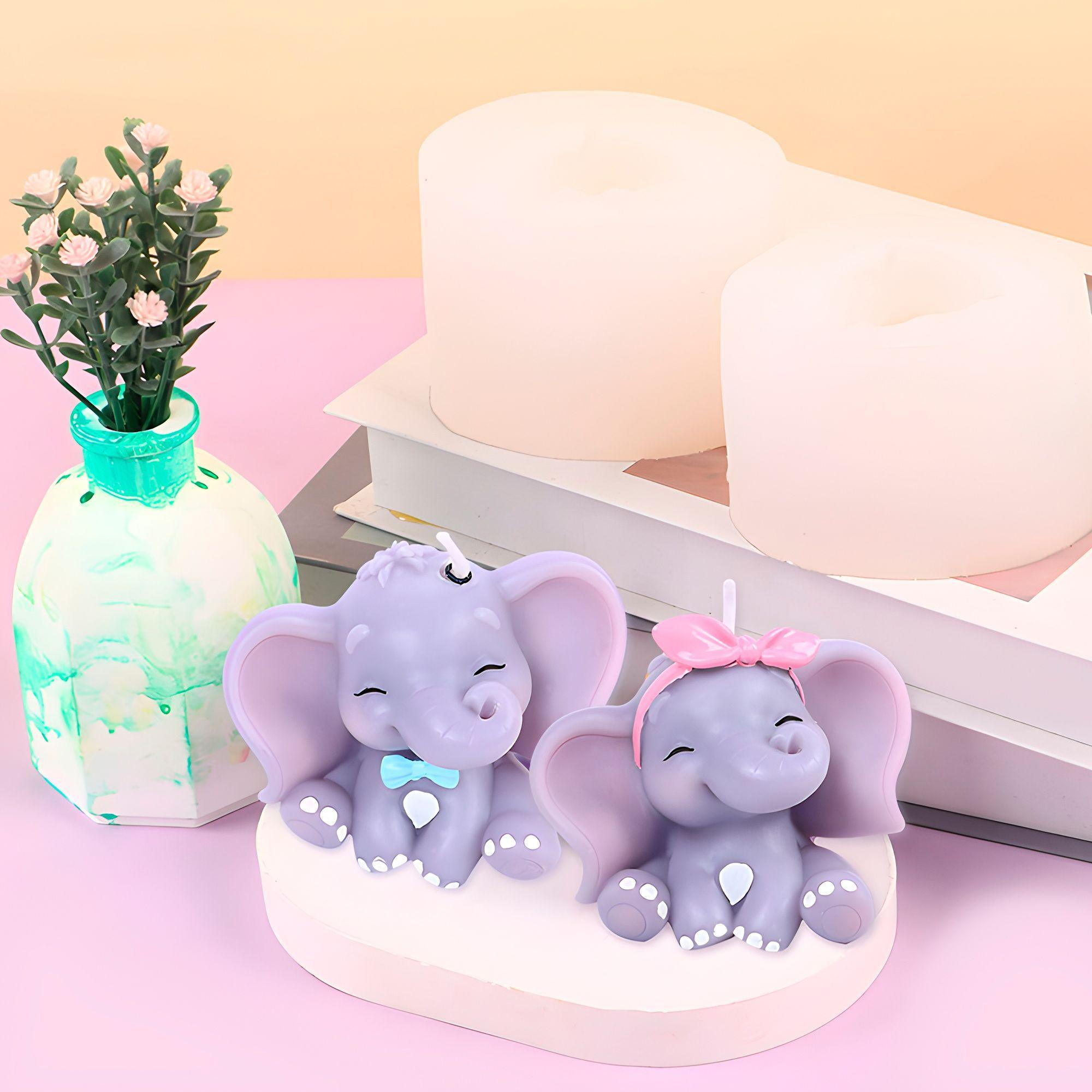 3 Moldes Silicona Velas Aroma Peque o Elefante 8 5 X 6 7 Cm-3