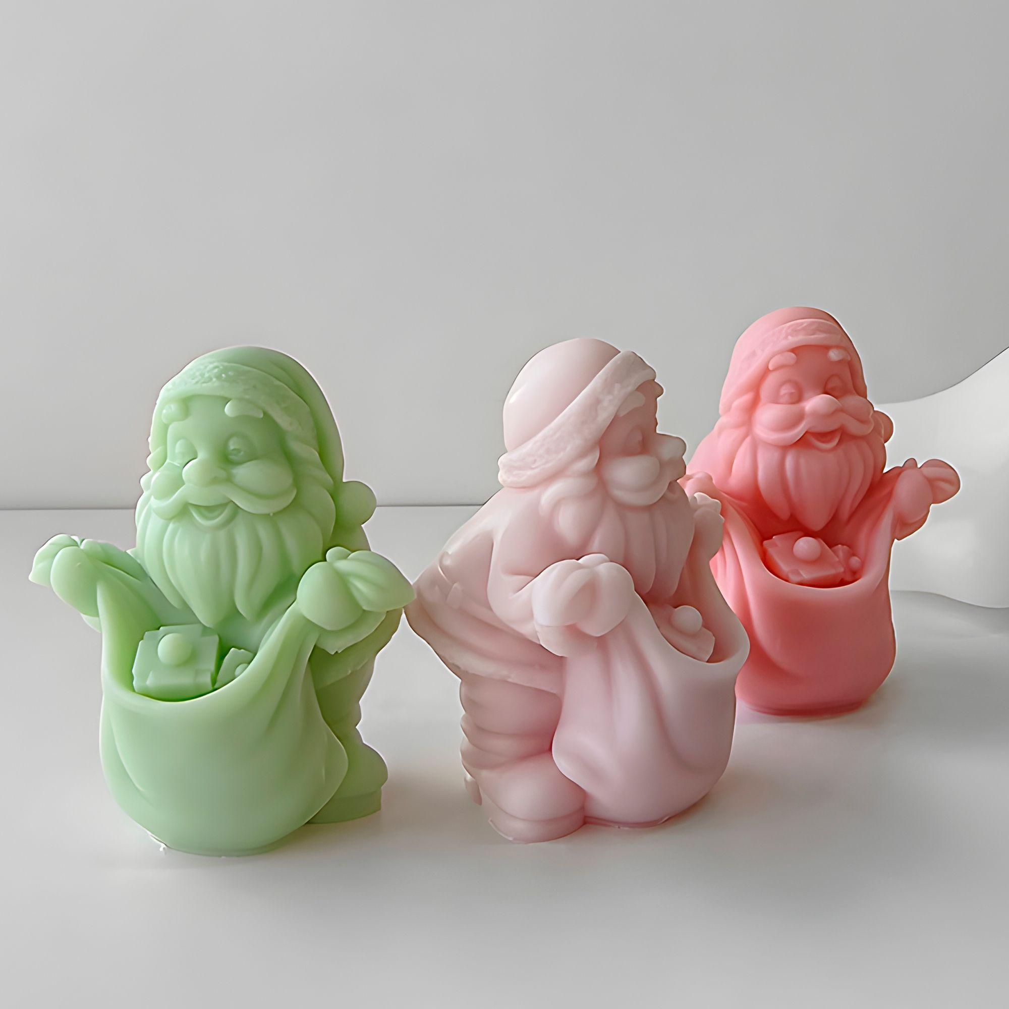 2 Moldes Silicona Viejito Pascuero Bolsa De Regalos Velas-2
