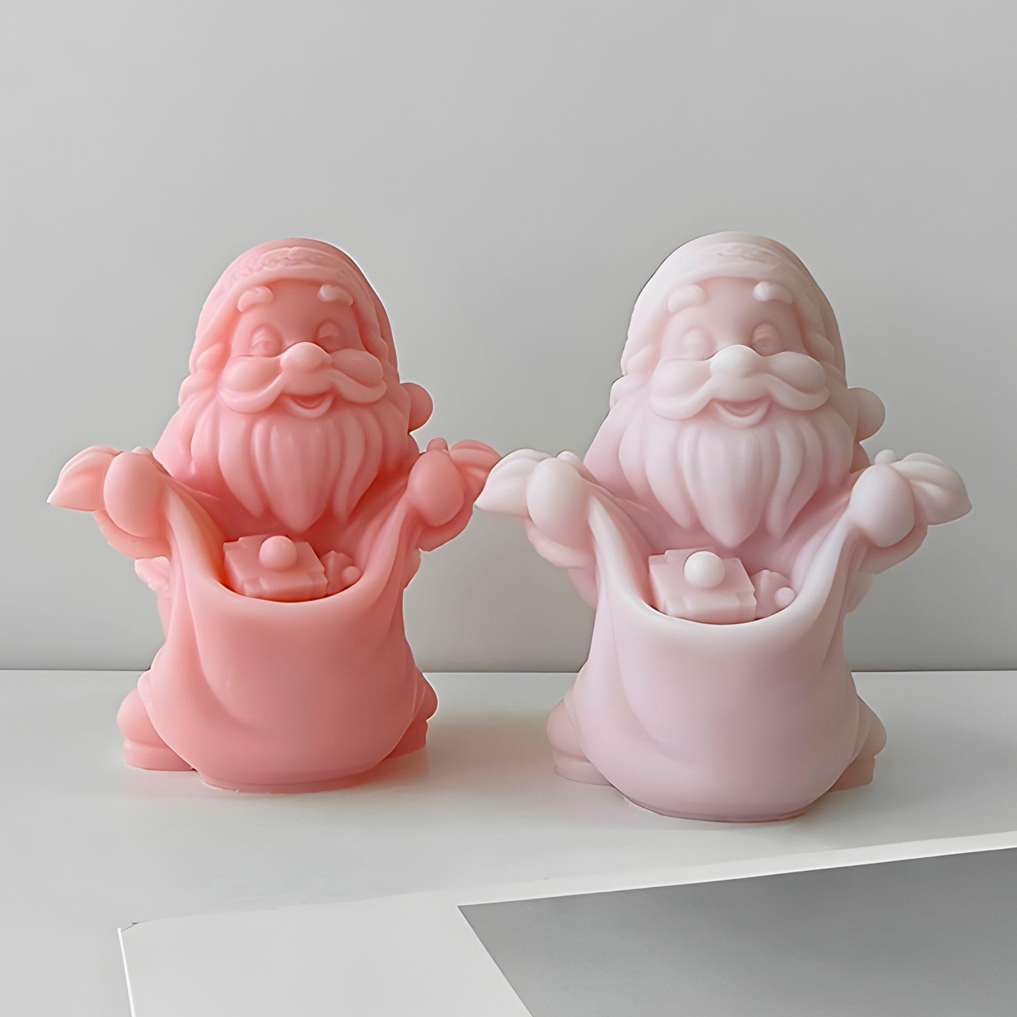 2 Moldes Silicona Viejito Pascuero Bolsa De Regalos Velas-4