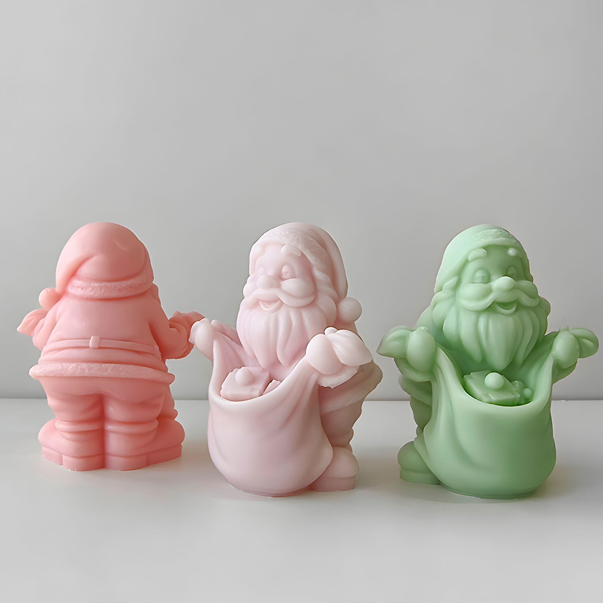 2 Moldes Silicona Viejito Pascuero Bolsa De Regalos Velas-5