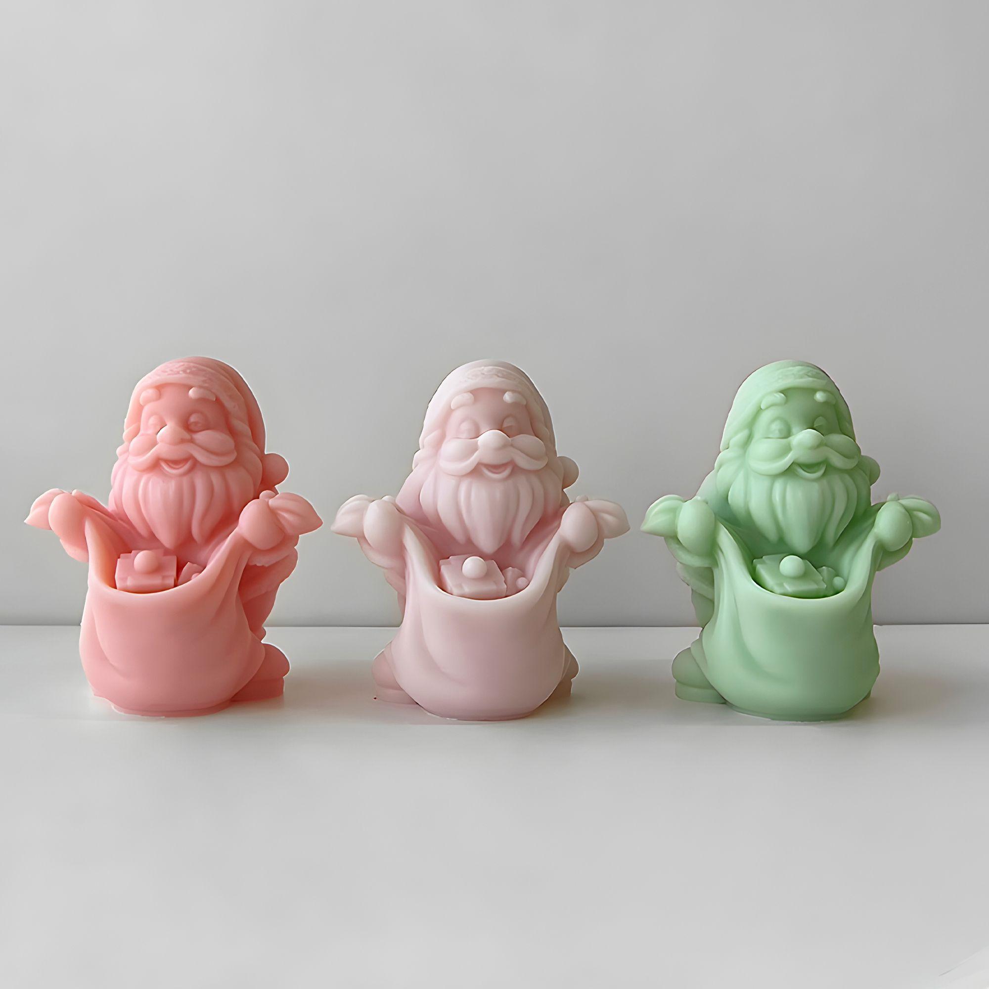 2 Moldes Silicona Viejito Pascuero Bolsa De Regalos Velas-6