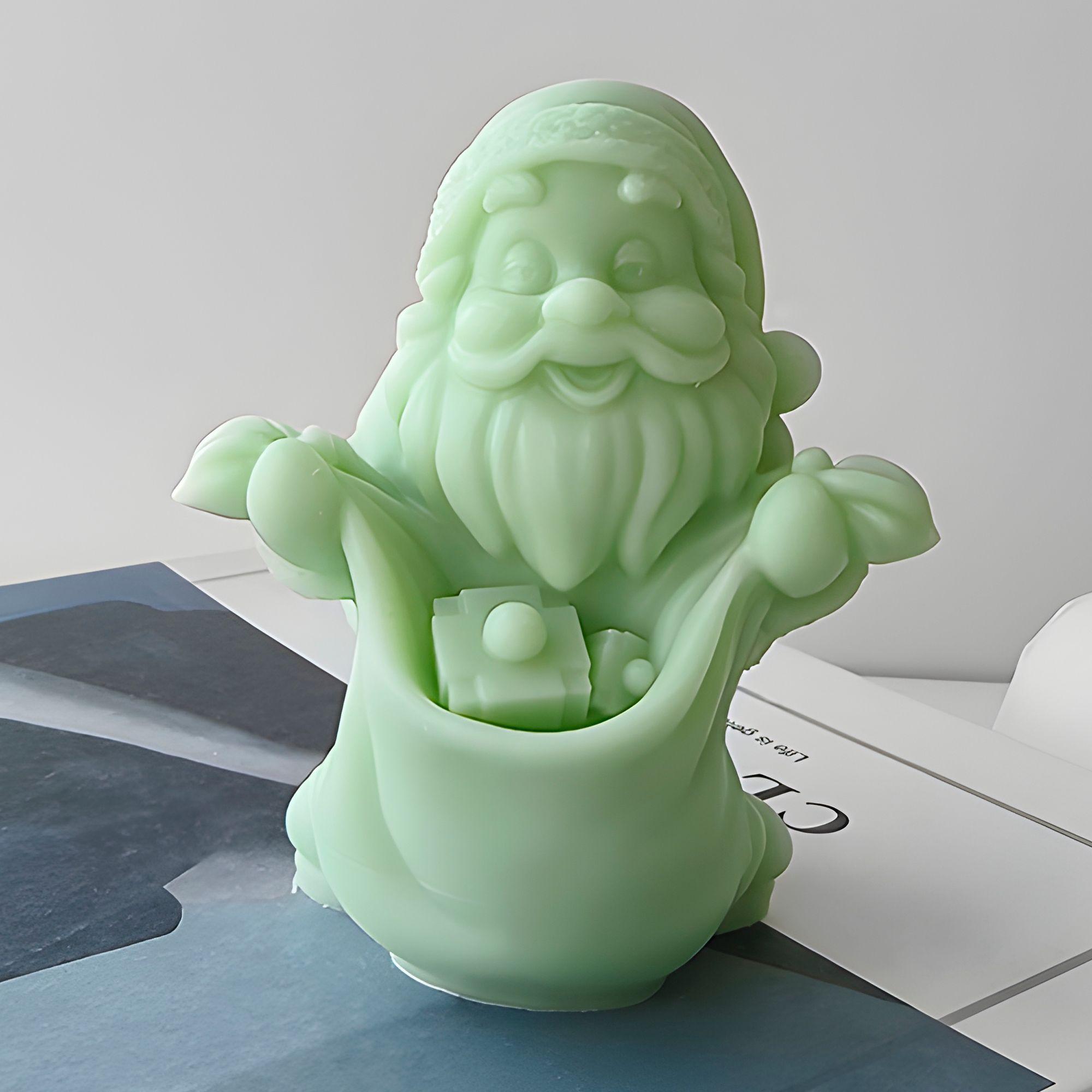 2 Moldes Silicona Viejito Pascuero Bolsa De Regalos Velas-8