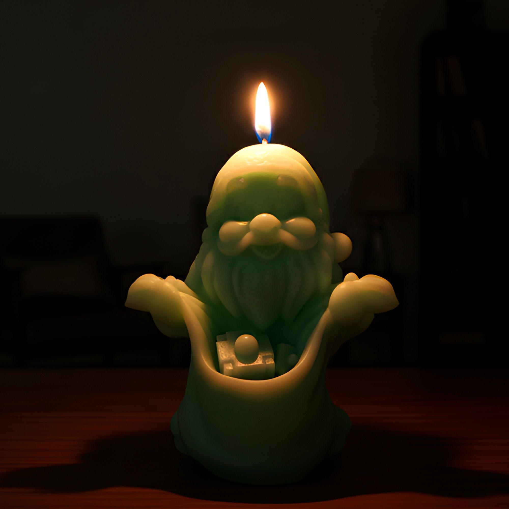 2 Moldes Silicona Viejito Pascuero Bolsa De Regalos Velas-9