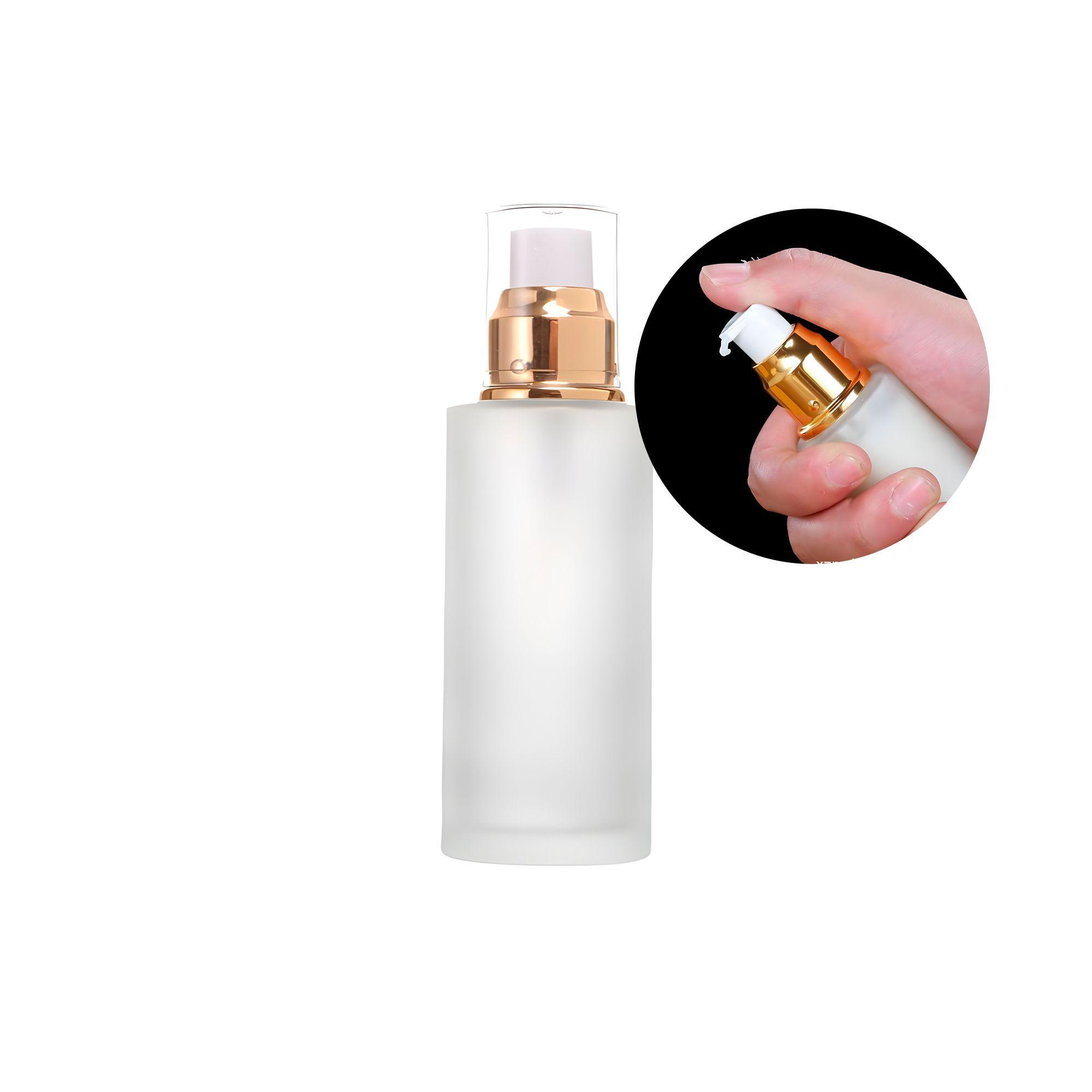 12 Frascos Vidrio Esmerilado Dispensador Bomba Locion 40ml-0