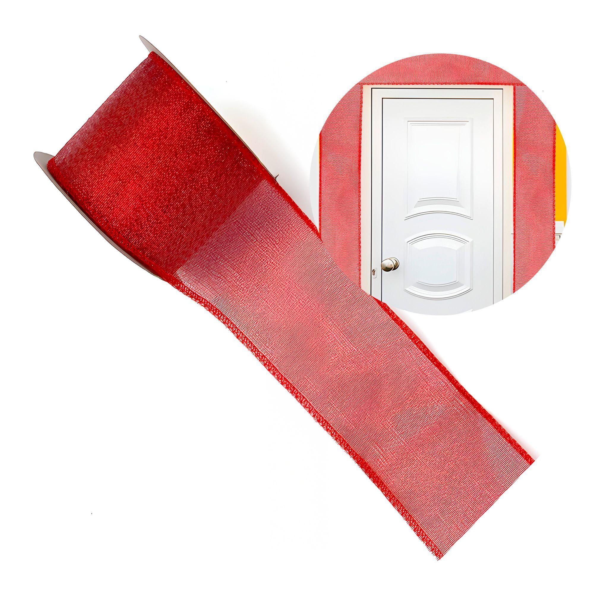 3 Cintas Navidad Decorativas Rojo Y Gris 6 3 Cm X 2 7 Mts-0