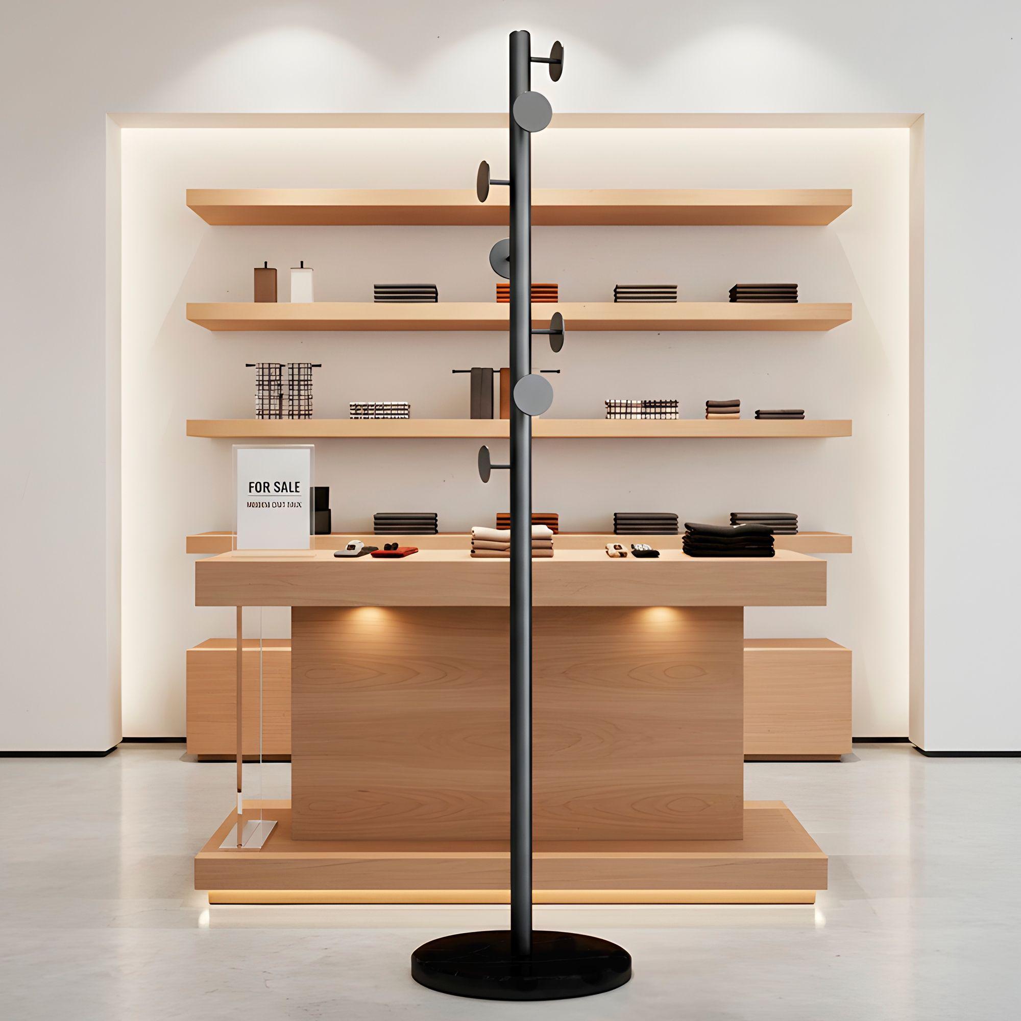 Perchero Colgador Pie Base Metal Perchas Circular 170x30 Cm-4