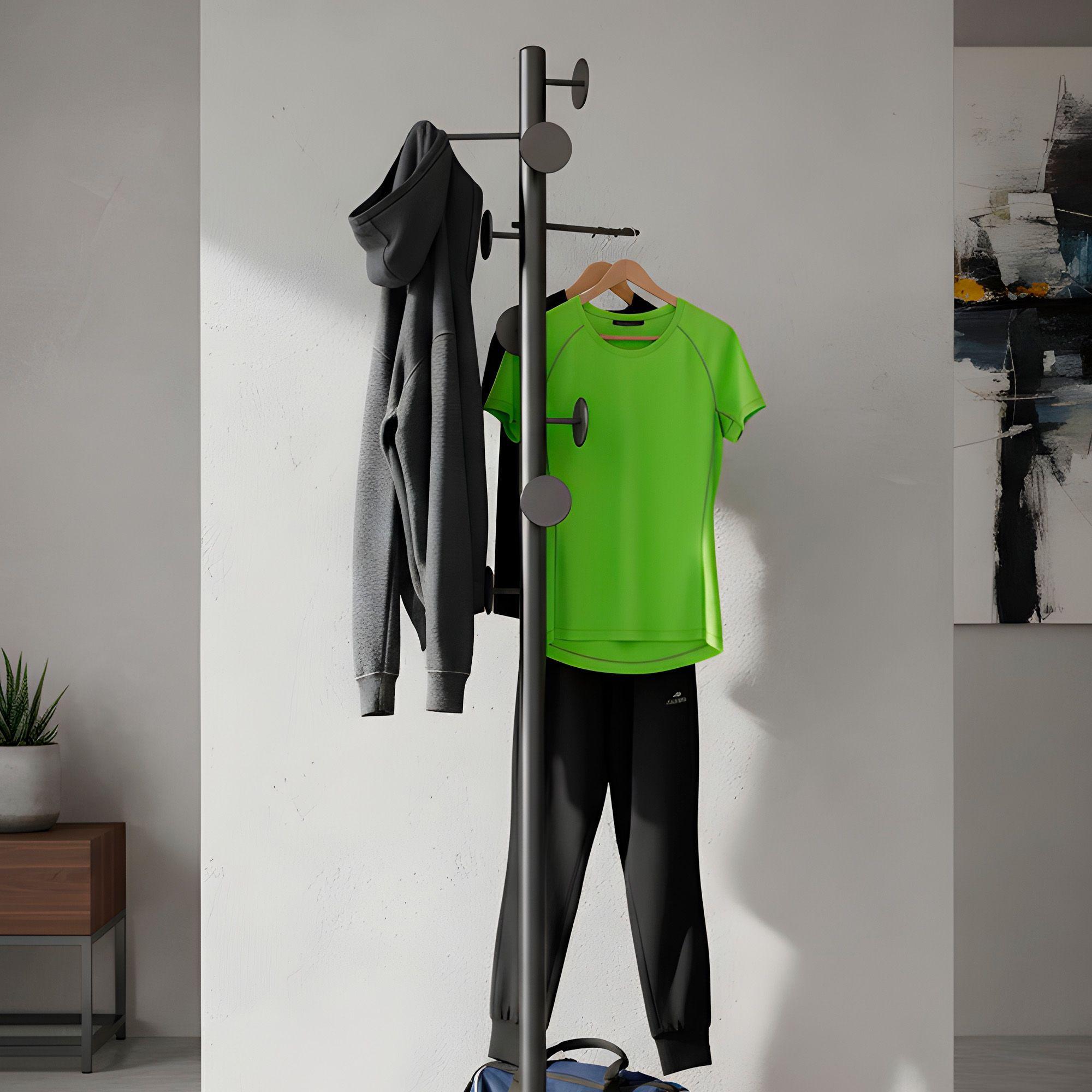 Perchero Colgador Pie Base Metal Perchas Circular 170x30 Cm-6