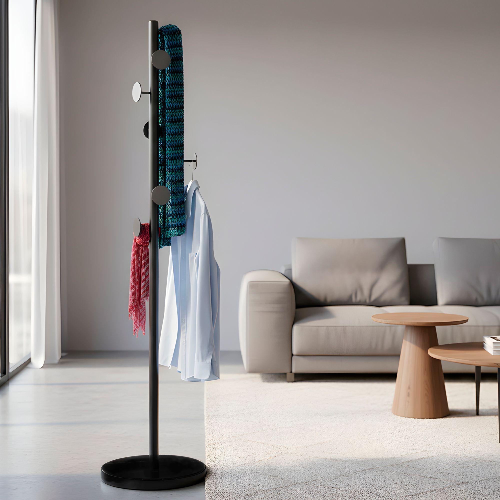 Perchero Colgador Pie Base Metal Perchas Circular 170x30 Cm-7