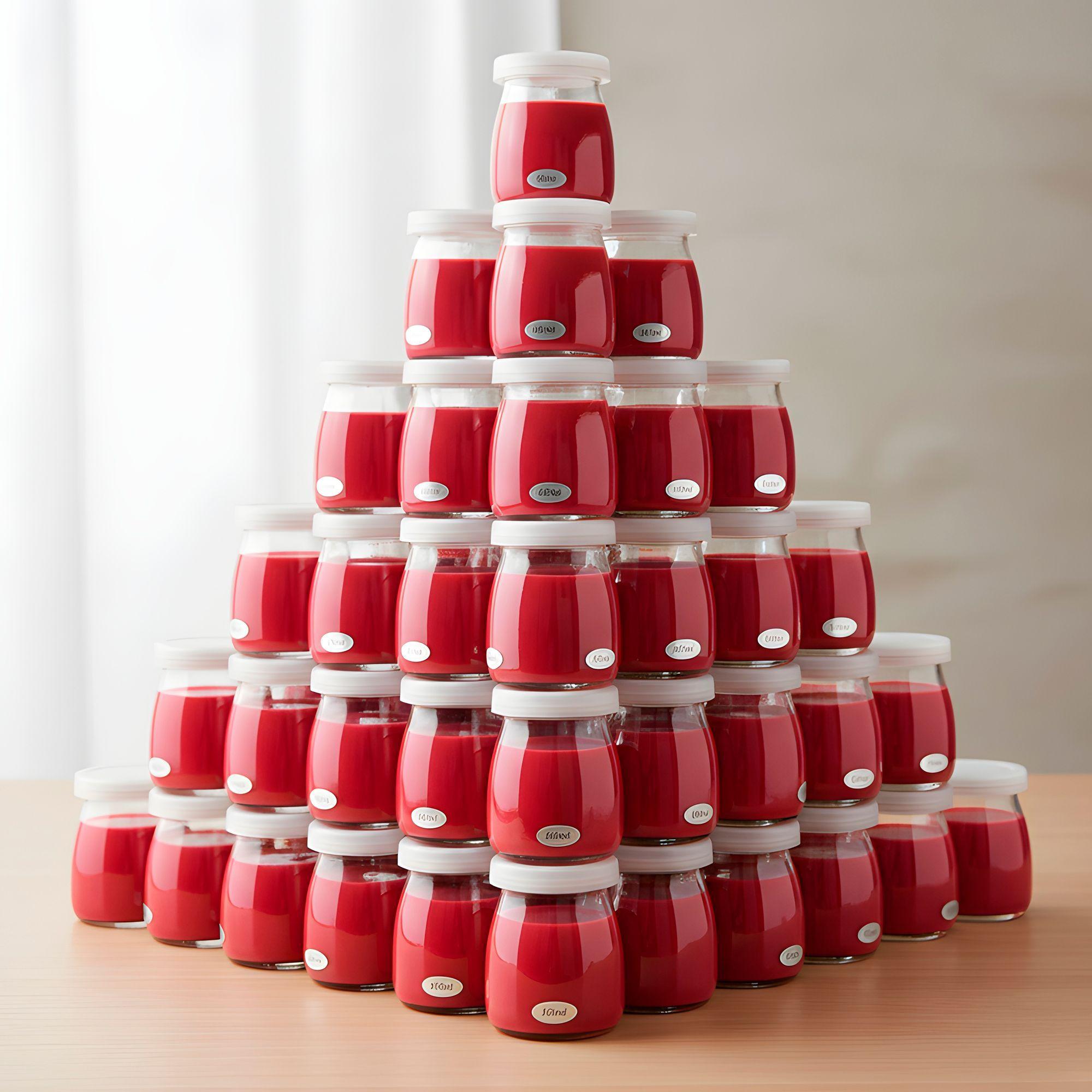 X20 Frascos Vidrio Redondo Yogur 100ml Postres Helado Tapa Plastica-9