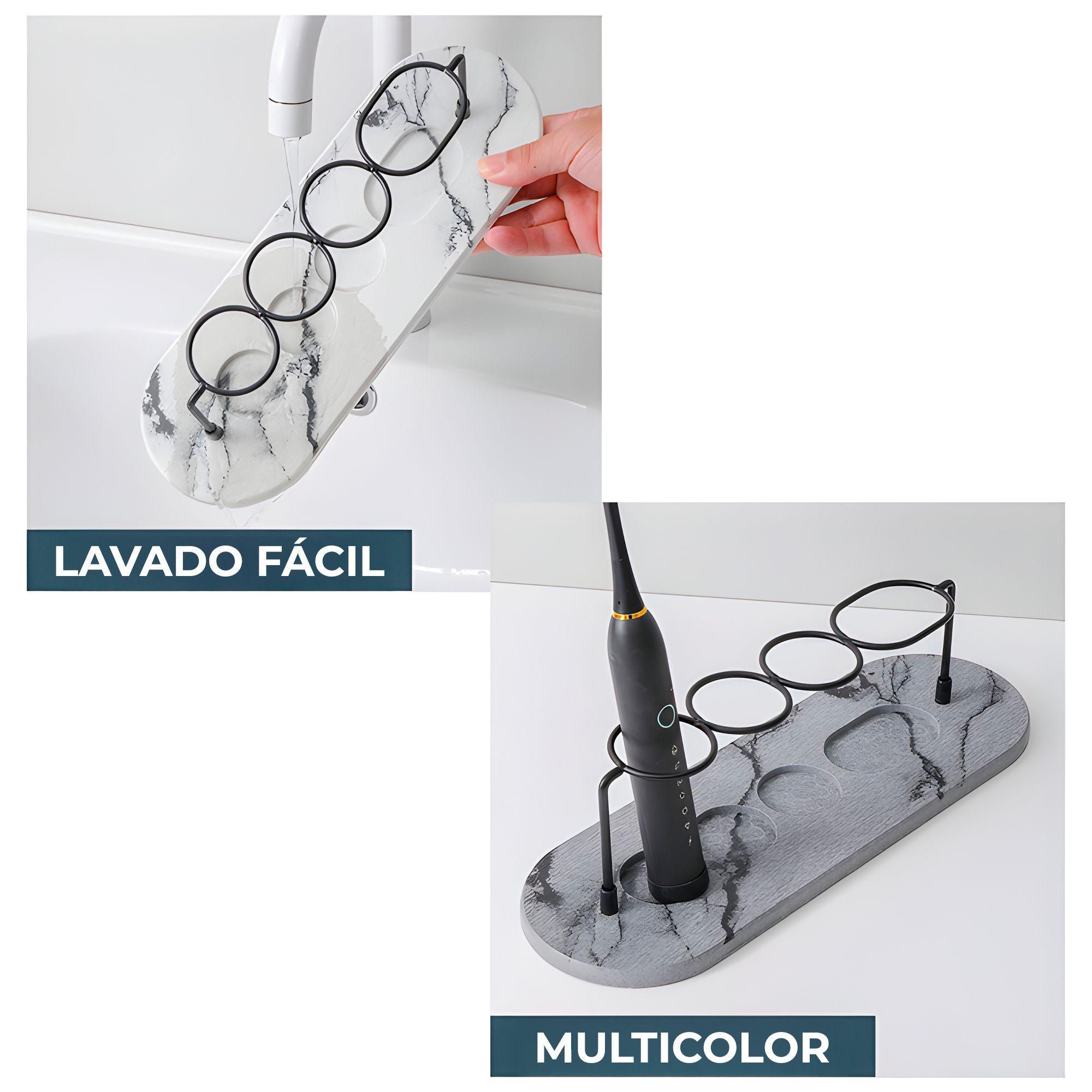 Soporte Porta Cepillos Pasta Dental Absorbente Diatomita-7