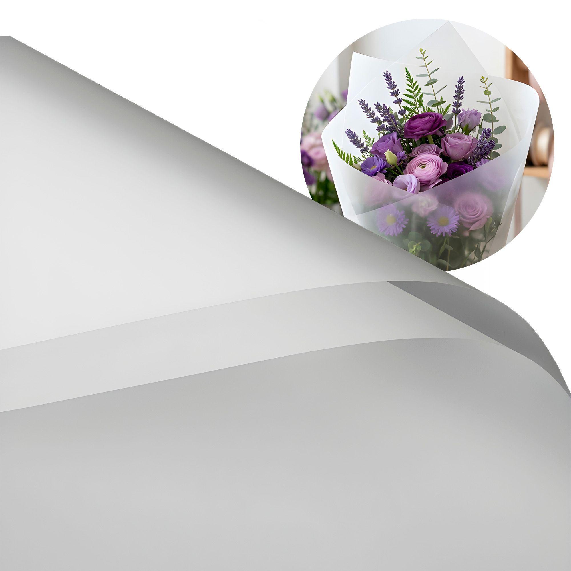 Papel Coreano 20 Pcs Arreglos Florales Translúcido 56x54 Cm-0