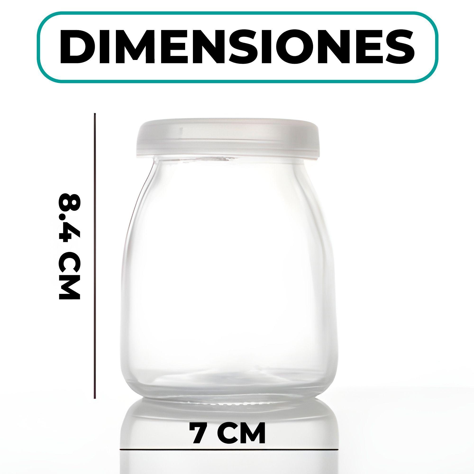 X20 Frasco Vidrio Redondo Yogur 200ml Postres Tapa Plasticas-1