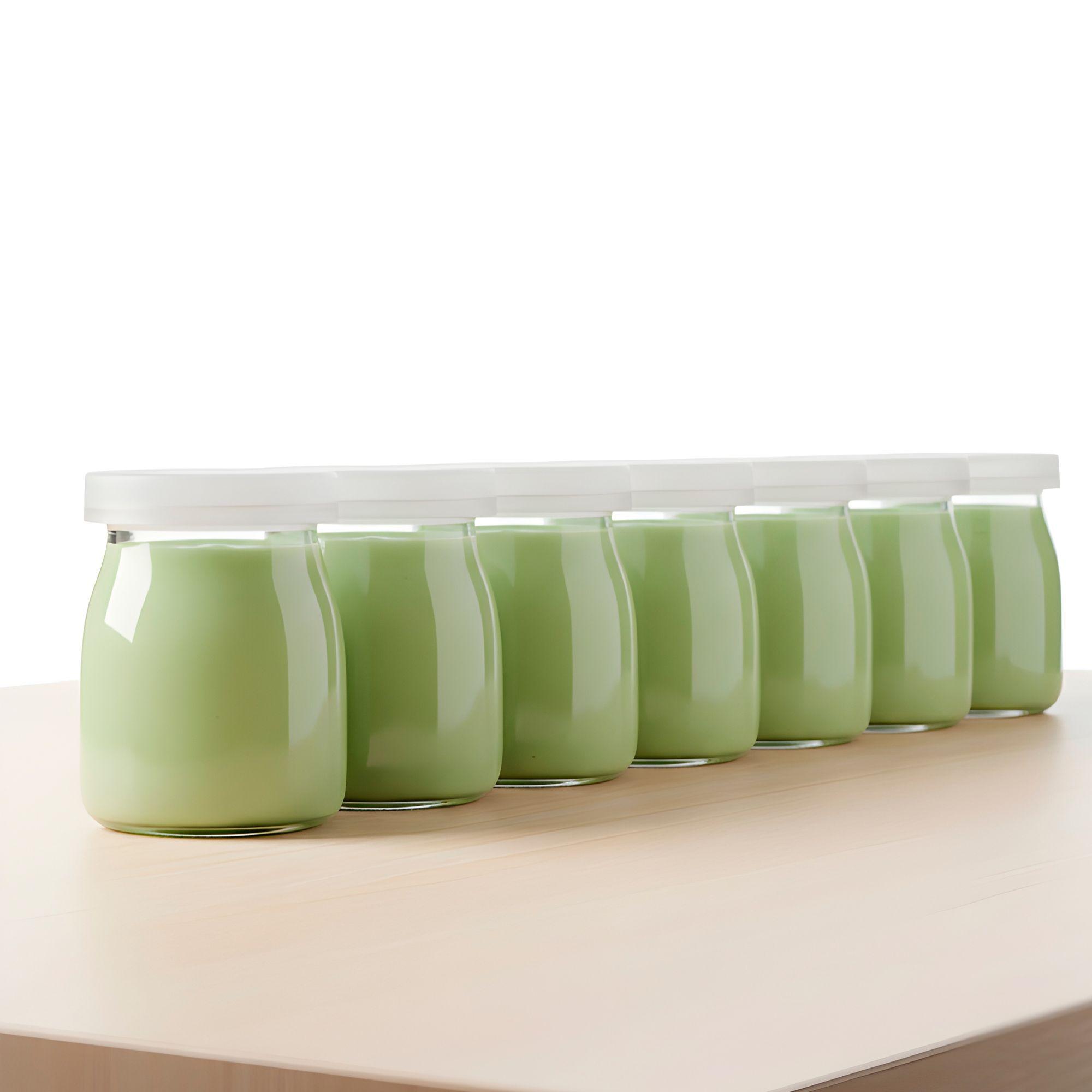 X20 Frasco Vidrio Redondo Yogur 200ml Postres Tapa Plasticas-7