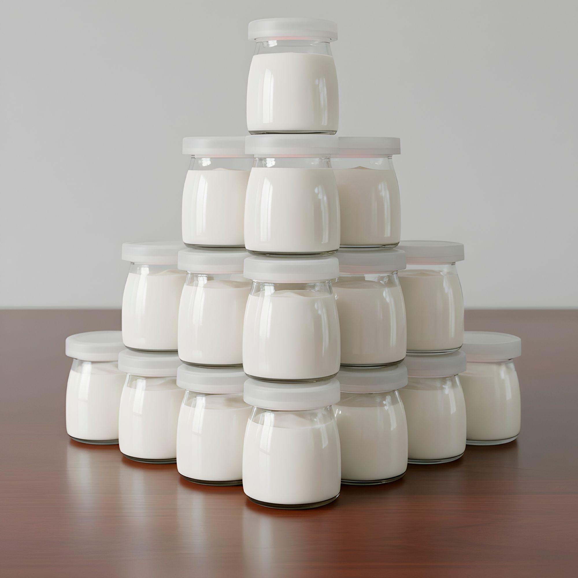 X20 Frasco Vidrio Redondo Yogur 200ml Postres Tapa Plasticas-8