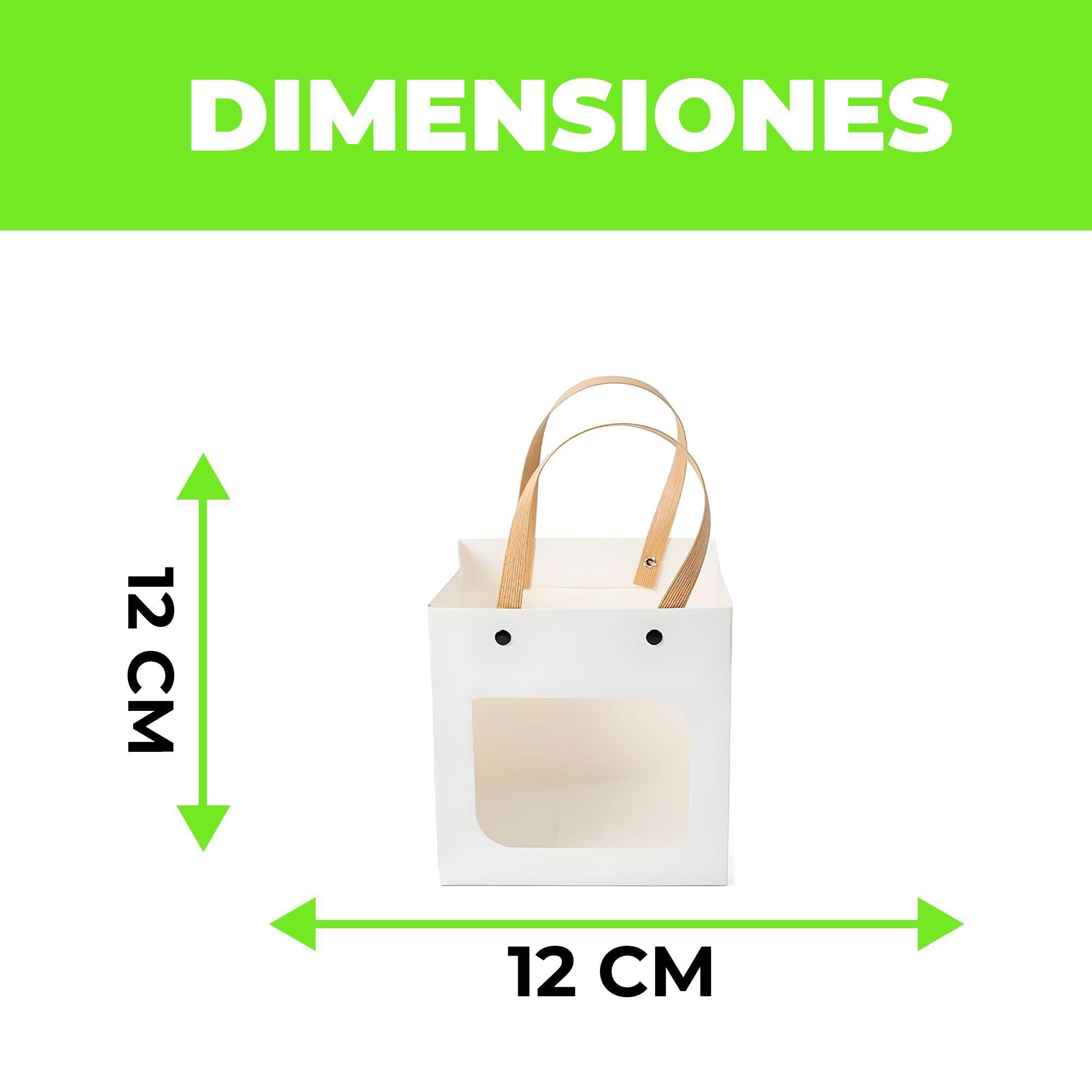 20 Cajas Regalo Papel Kraft Blanca Visor 12x12x12 Cm-1