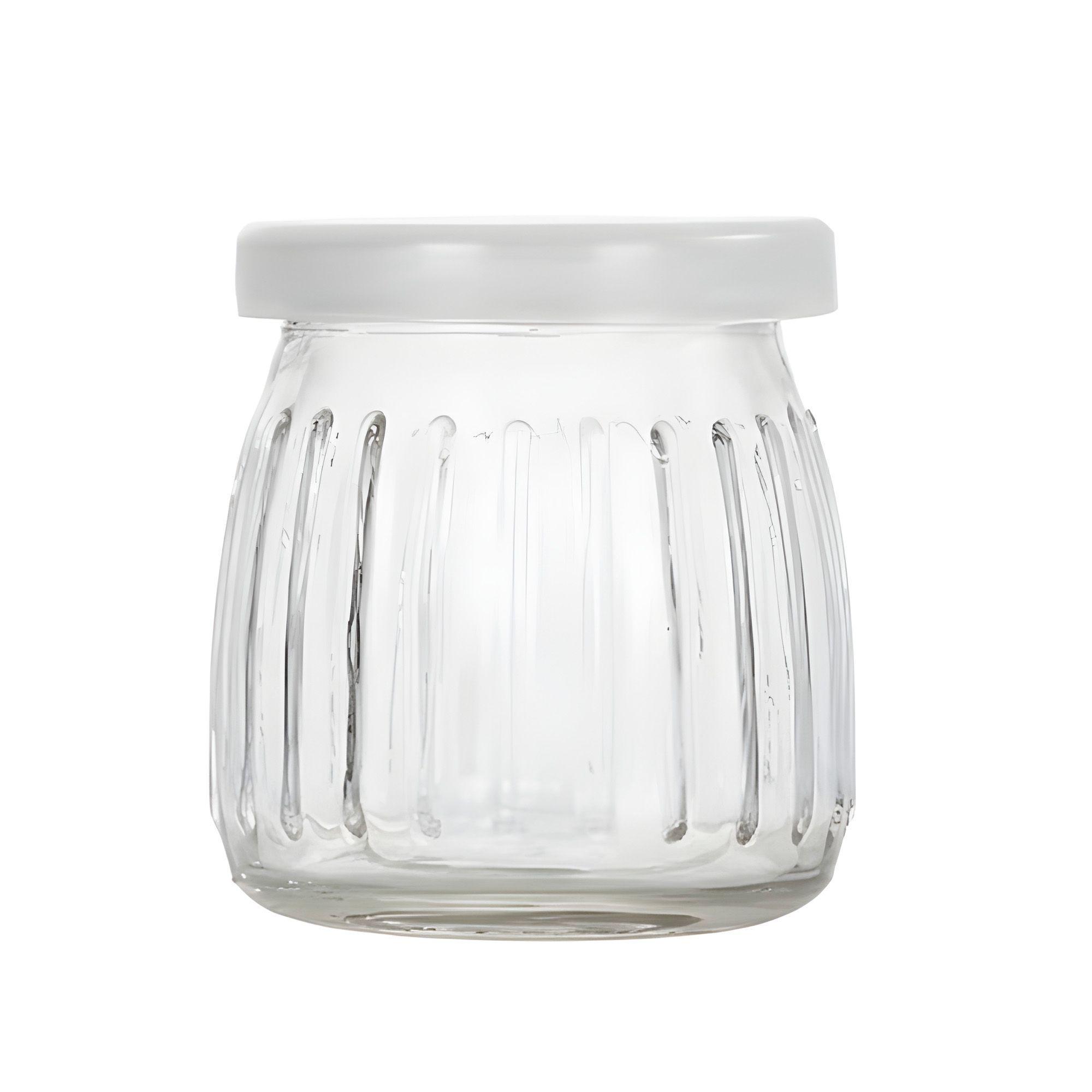 20 Frasco Vidrio Redondo Yogur 200ml Postres Tapa Plastica-0